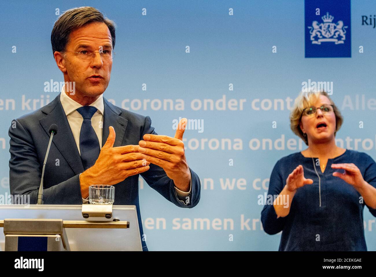 Prime Minister, Mark Rutte during a press conference about the current ...
