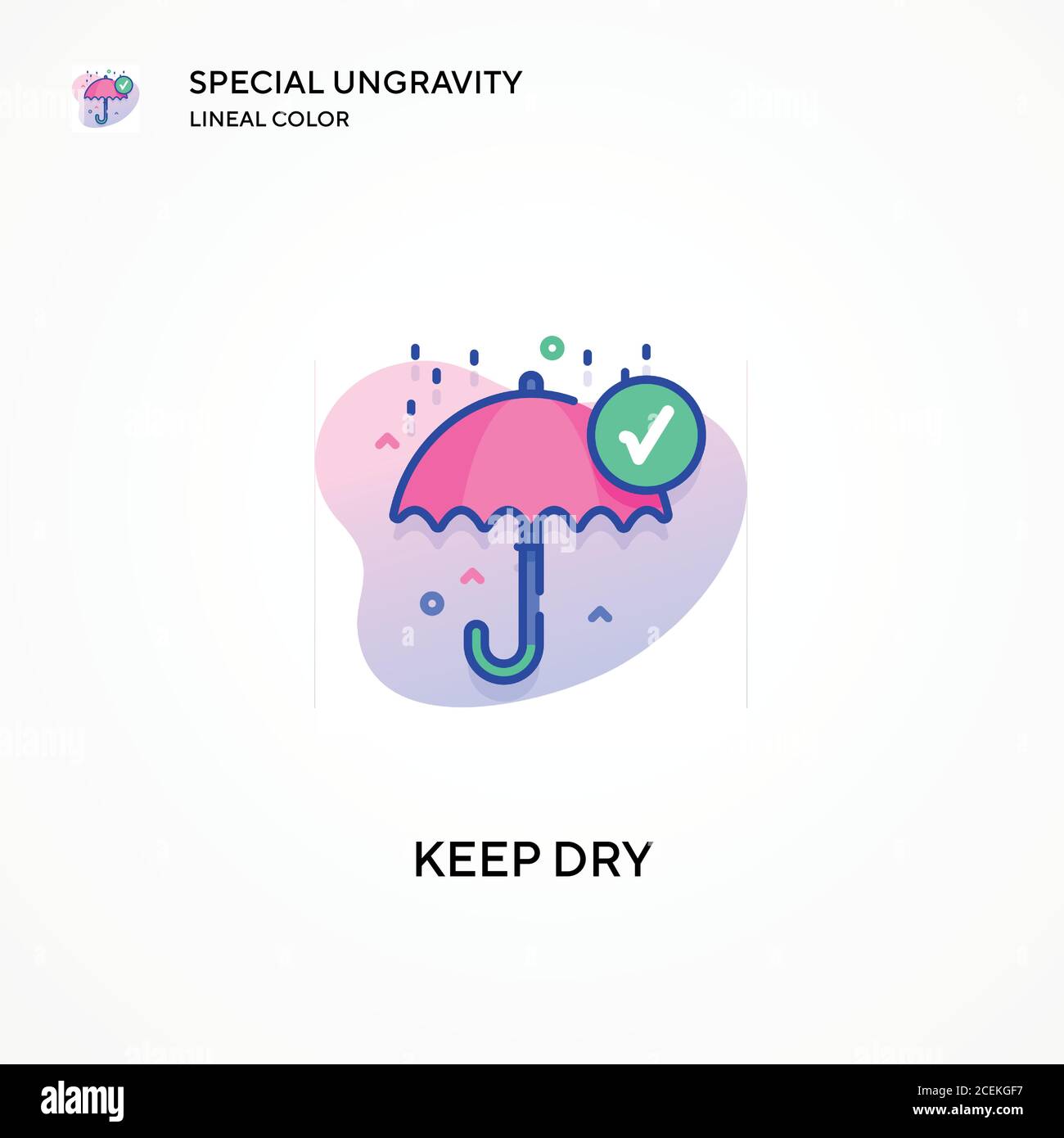 Keep dry special ungravity lineal color icon. Modern vector illustration concepts. Easy to edit and customize. Stock Vector