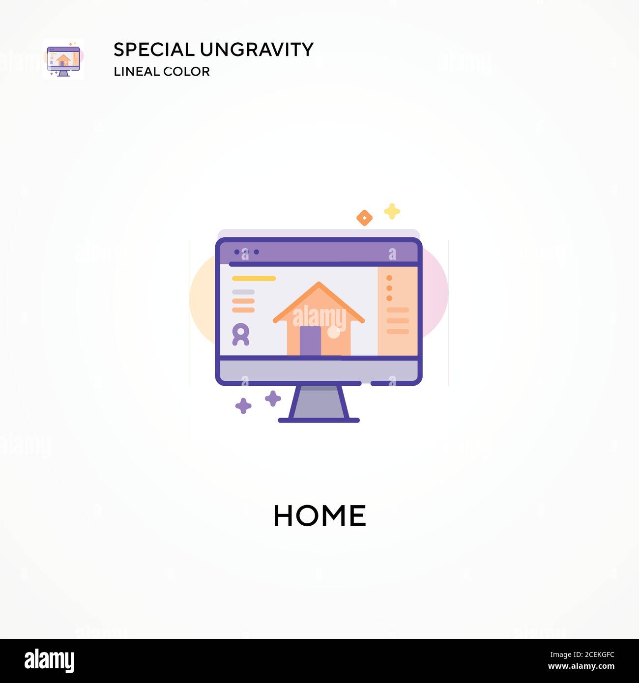 Home special ungravity lineal color icon. Modern vector illustration ...