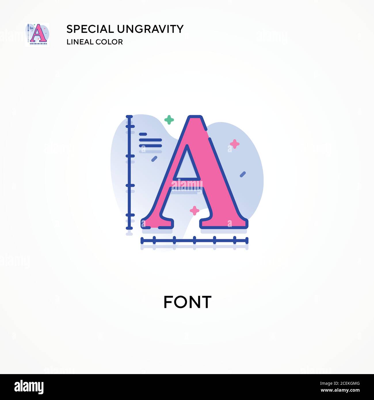Font special ungravity lineal color icon. Modern vector illustration ...
