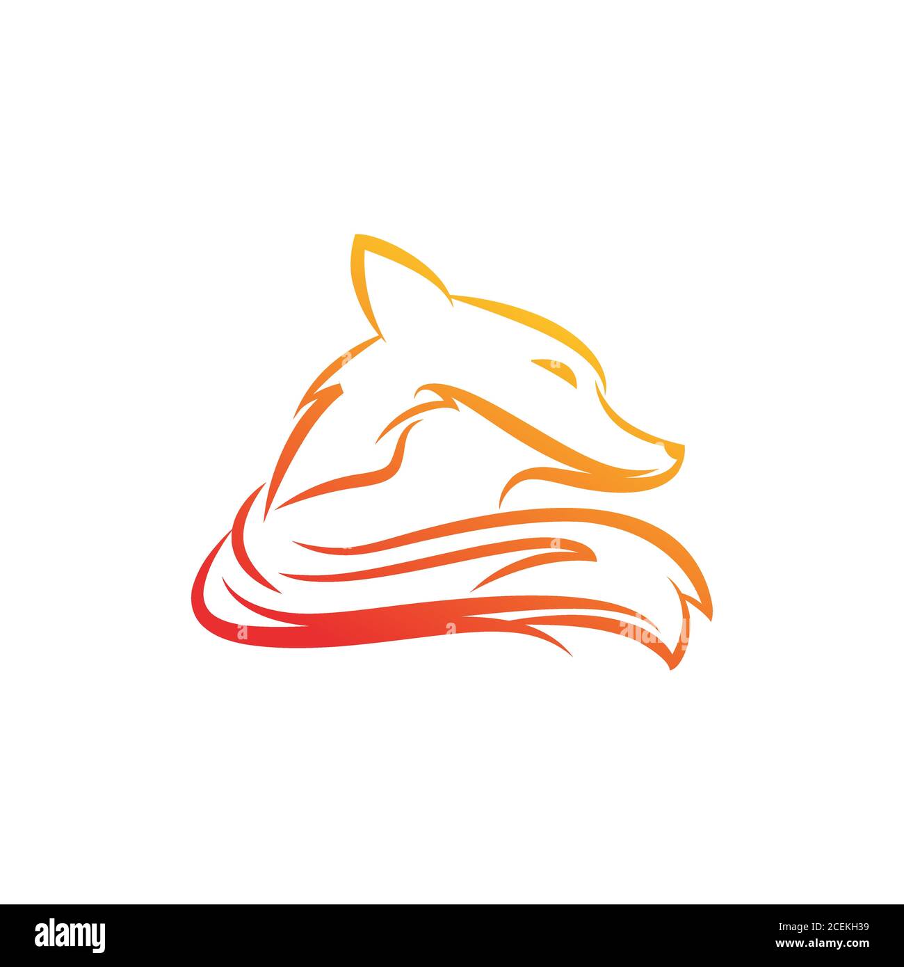 Creative Fox Head Logo Symbol Vector Design Illustration Stock Vector