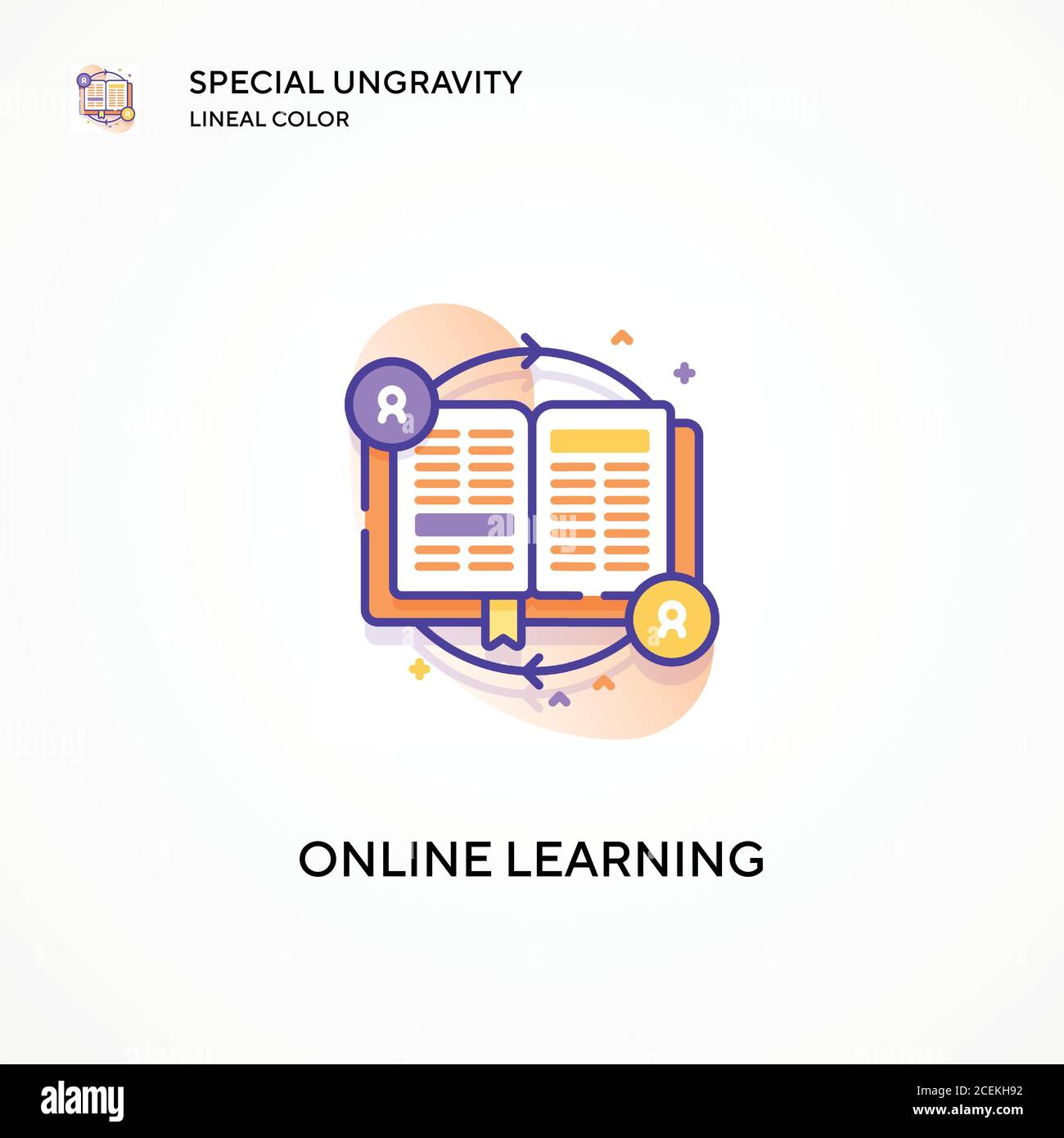 Online learning special ungravity lineal color icon. Modern vector ...