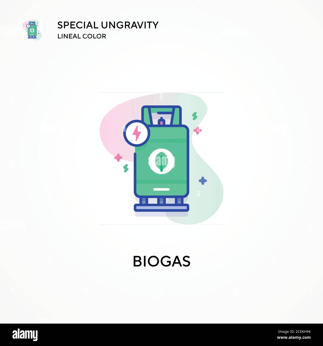 Biogas special ungravity lineal color icon. Modern vector illustration ...