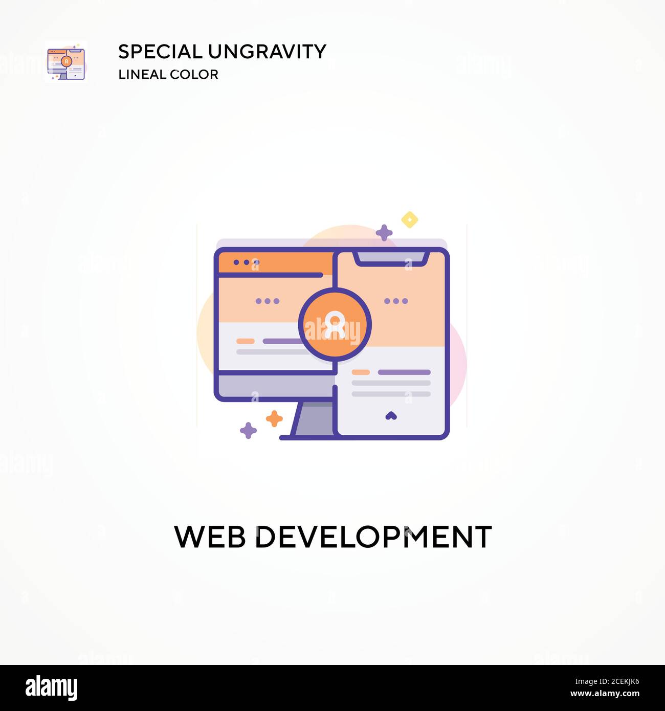 Web development special ungravity lineal color icon. Modern vector ...