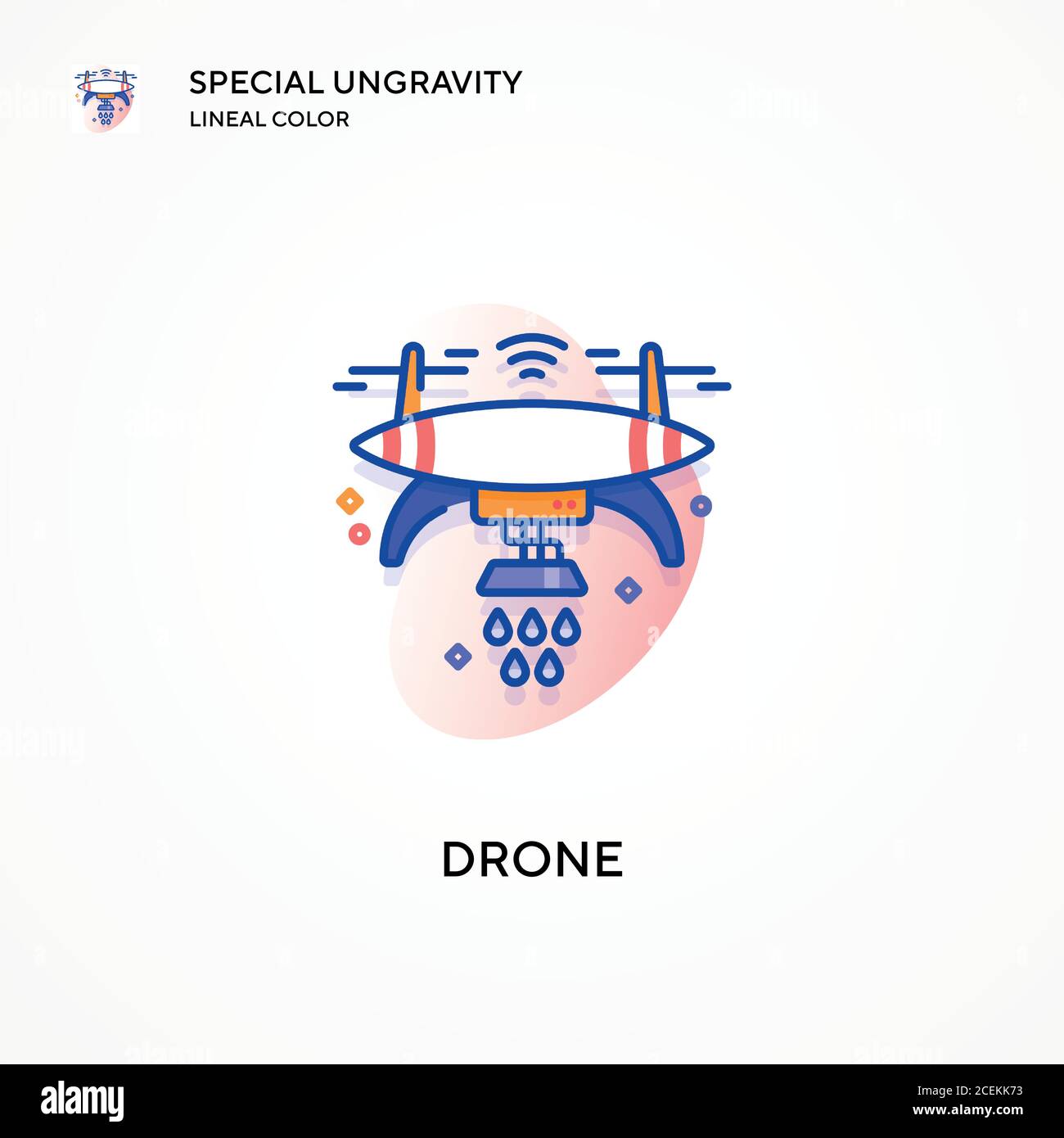Drone special ungravity lineal color icon. Modern vector illustration ...