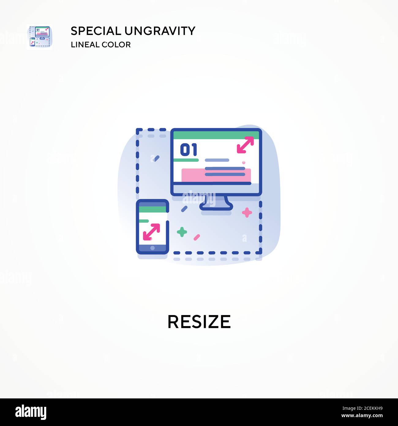 Resize special ungravity lineal color icon. Modern vector illustration ...