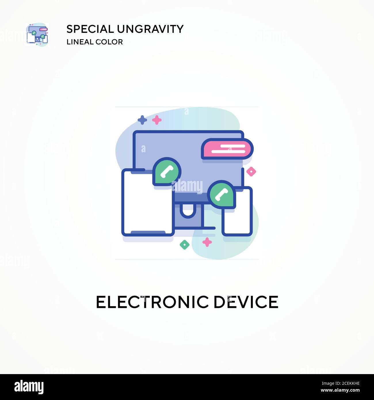 Electronic device special ungravity lineal color icon. Modern vector ...