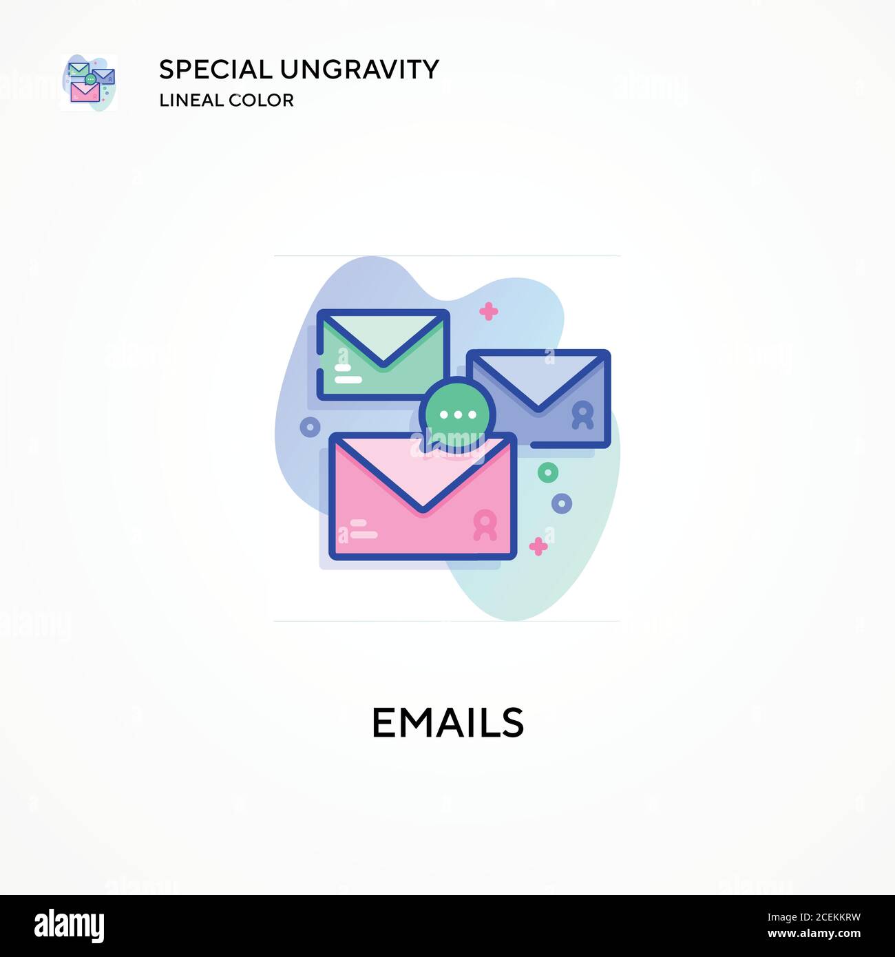 Emails special ungravity lineal color icon. Modern vector illustration ...