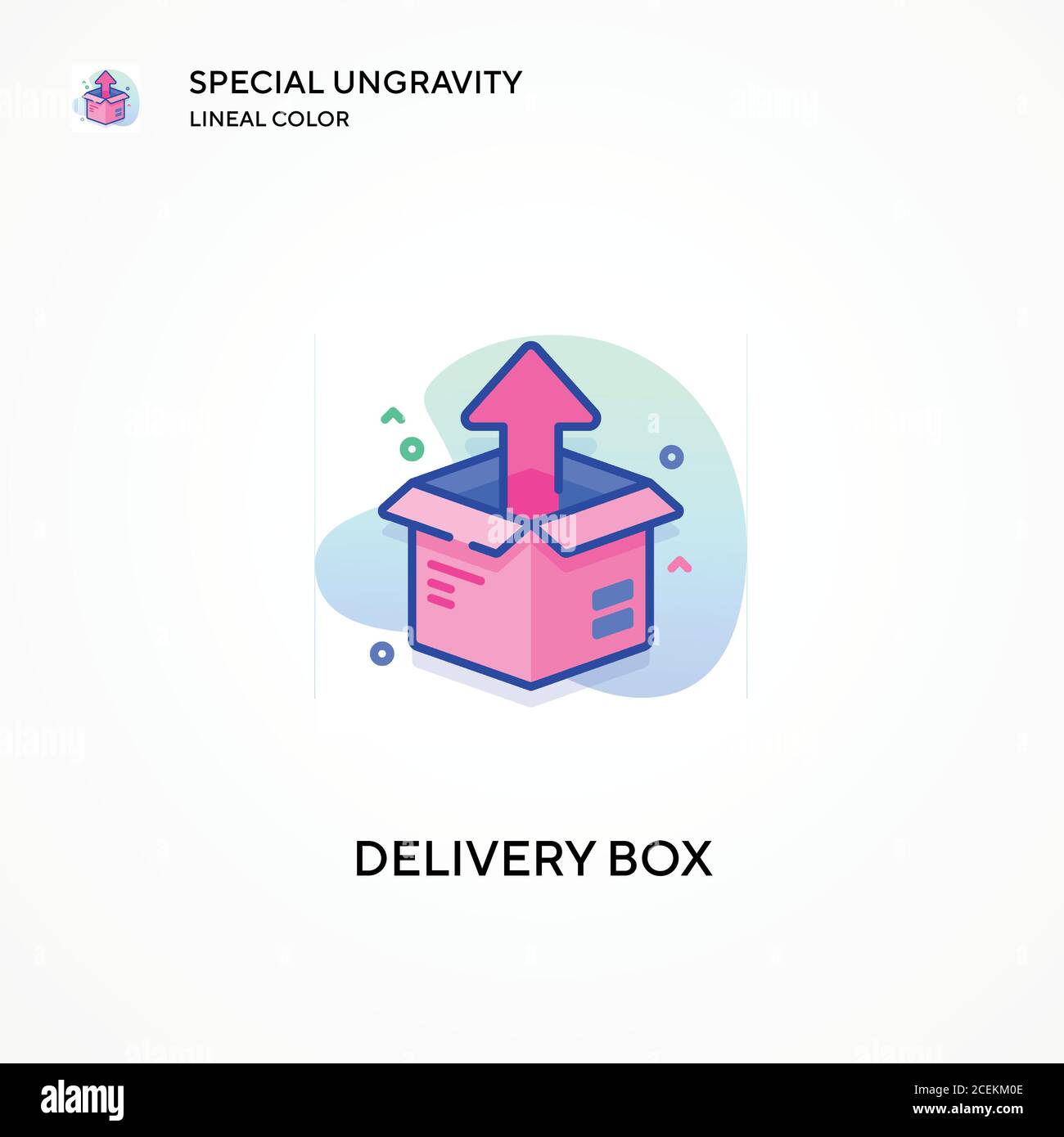 Delivery box special ungravity lineal color icon. Modern vector ...