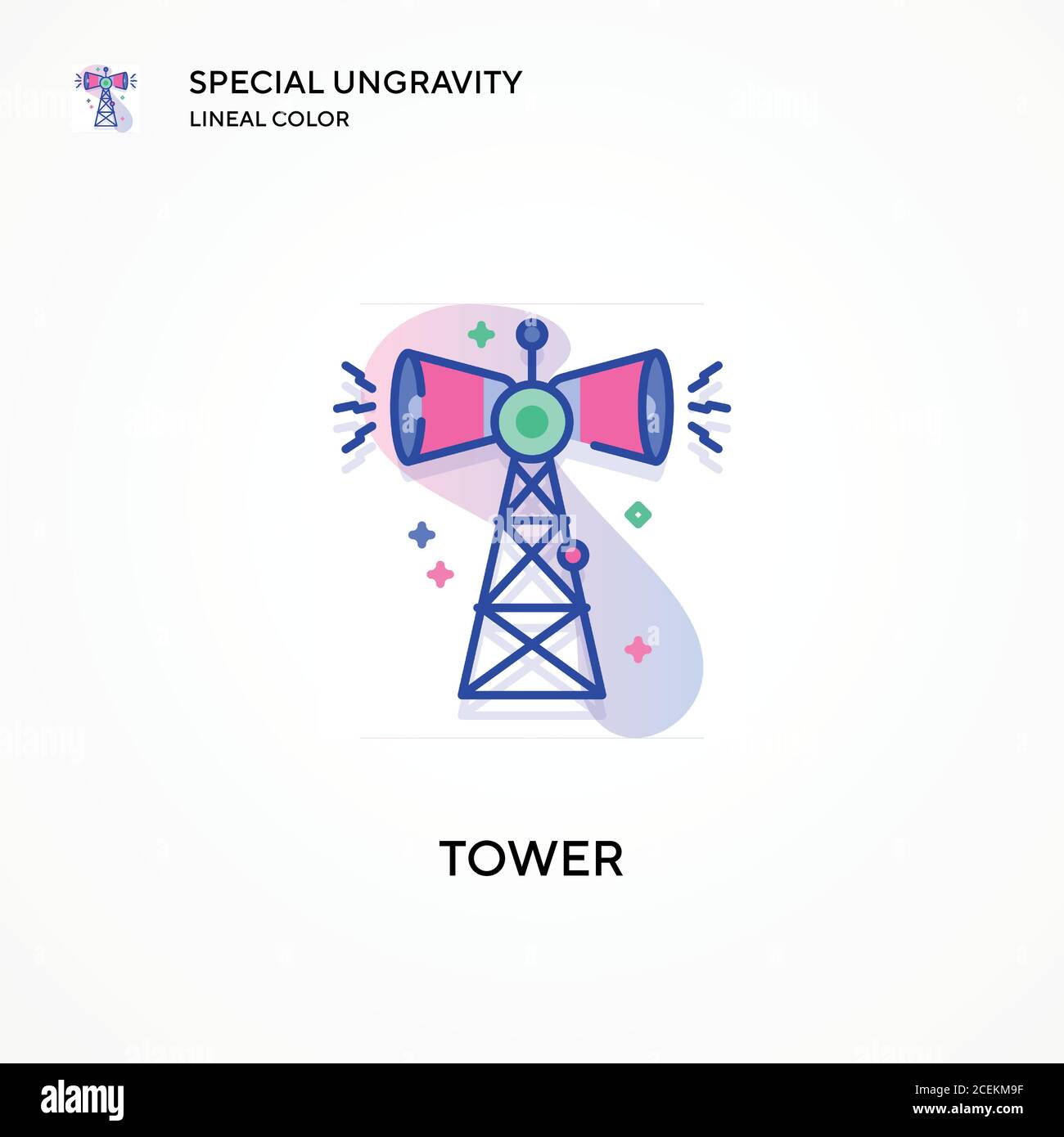 Tower special ungravity lineal color icon. Modern vector illustration ...