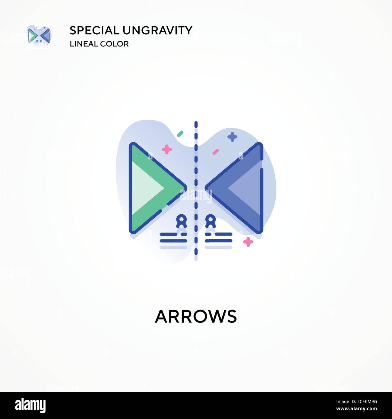 Arrows special ungravity lineal color icon. Modern vector illustration ...