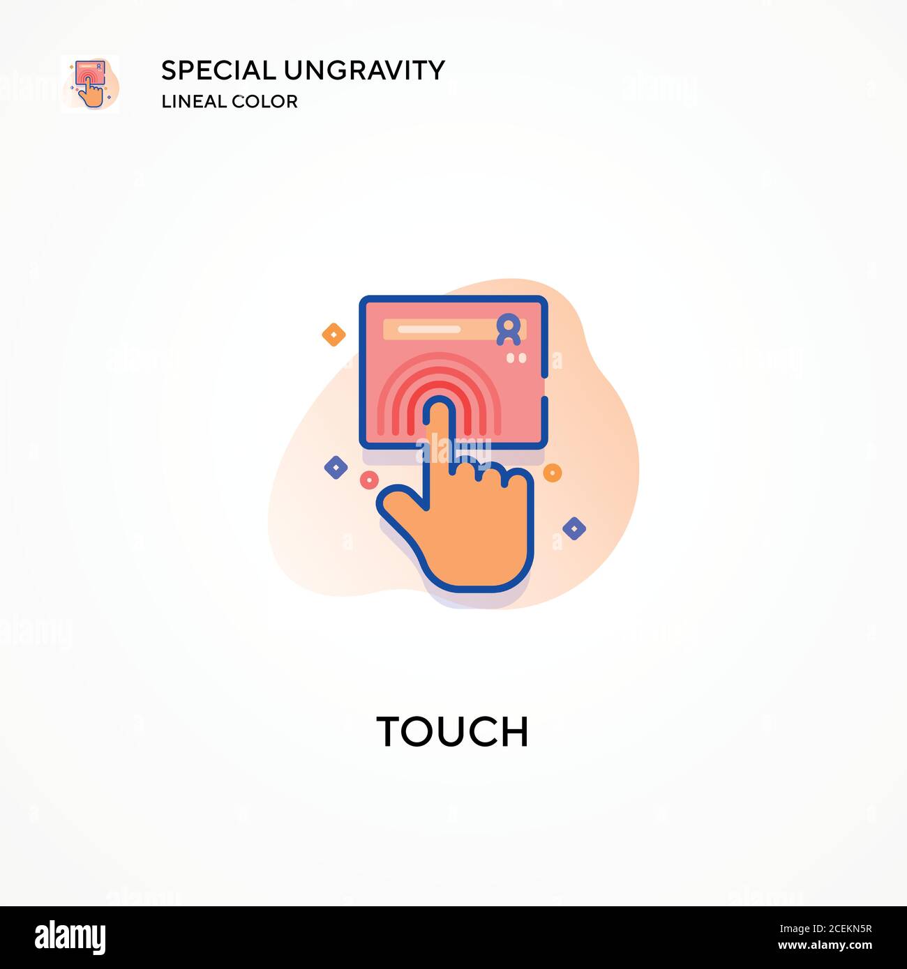 Touch special ungravity lineal color icon. Modern vector illustration ...