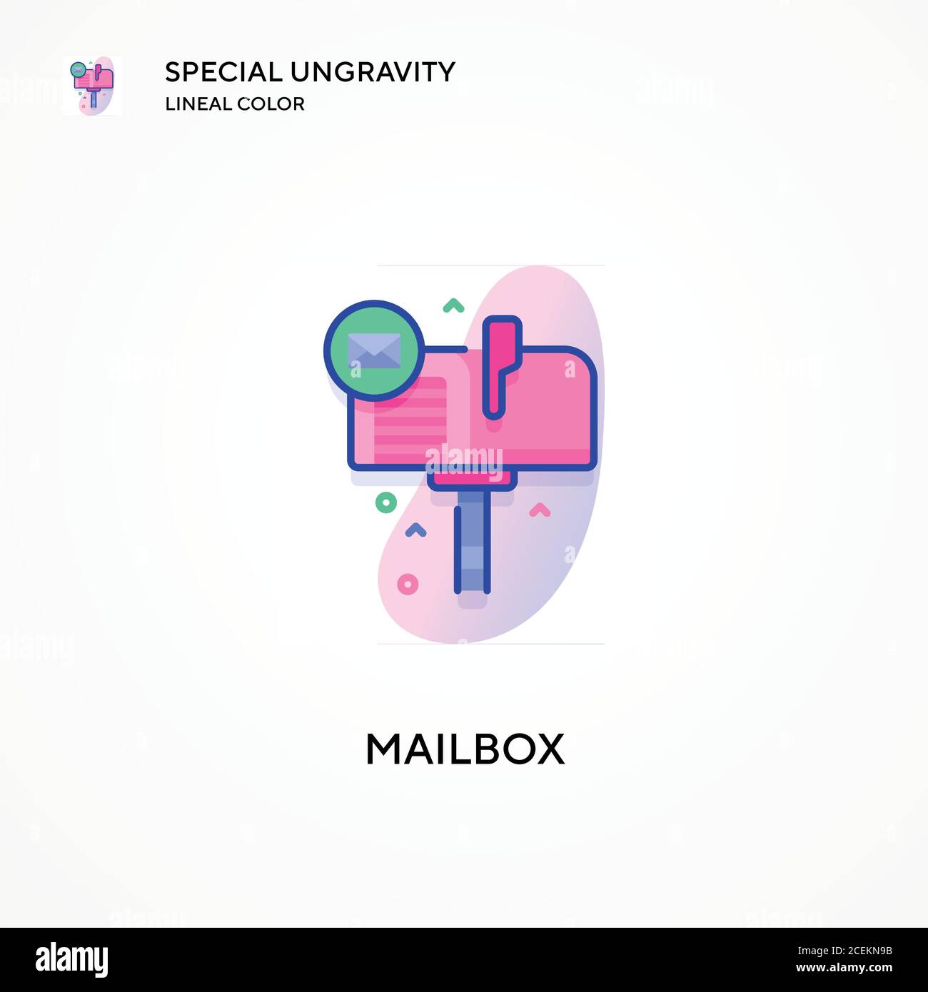 Mailbox special ungravity lineal color icon. Modern vector illustration ...