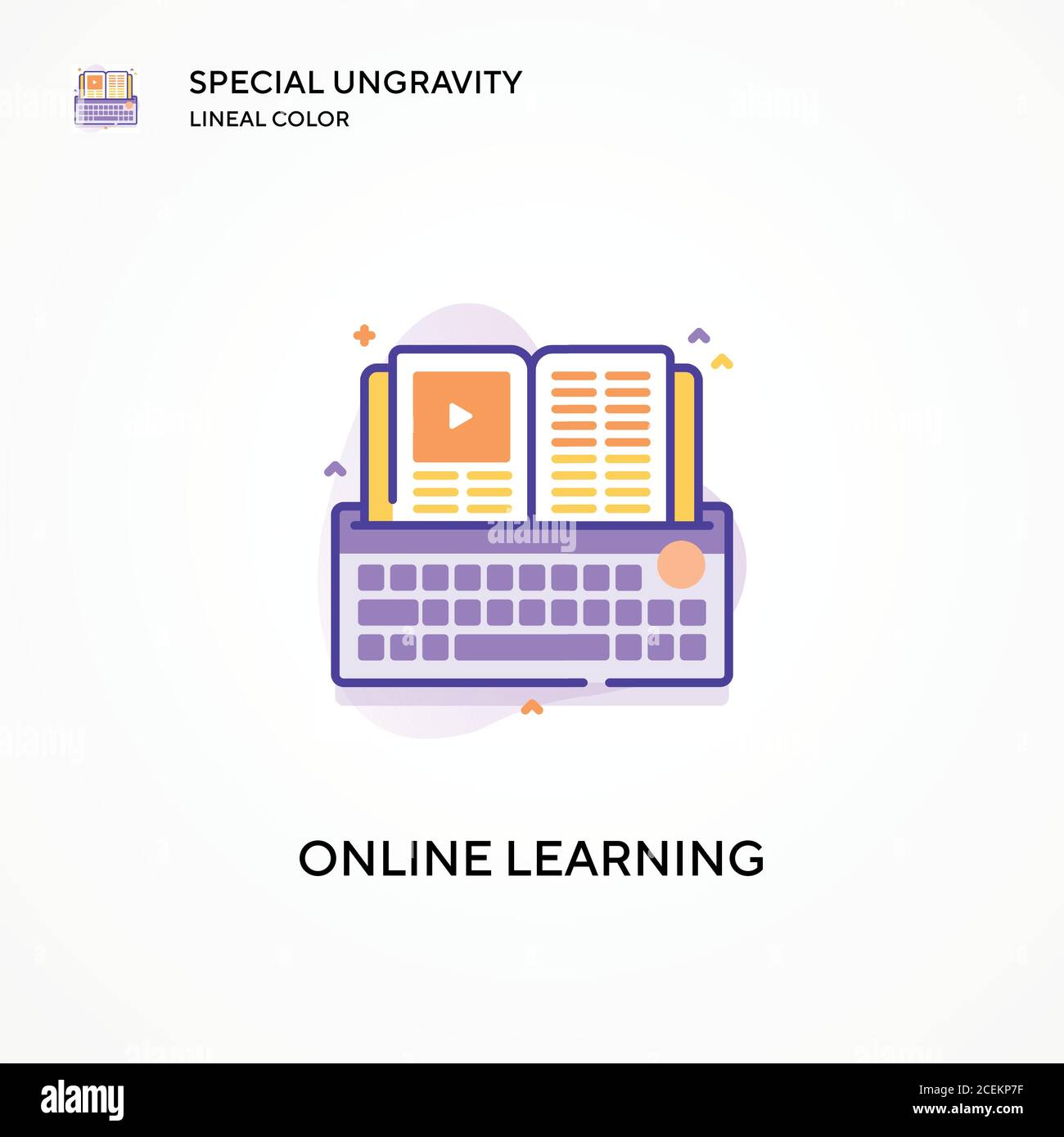 Online learning special ungravity lineal color icon. Modern vector ...