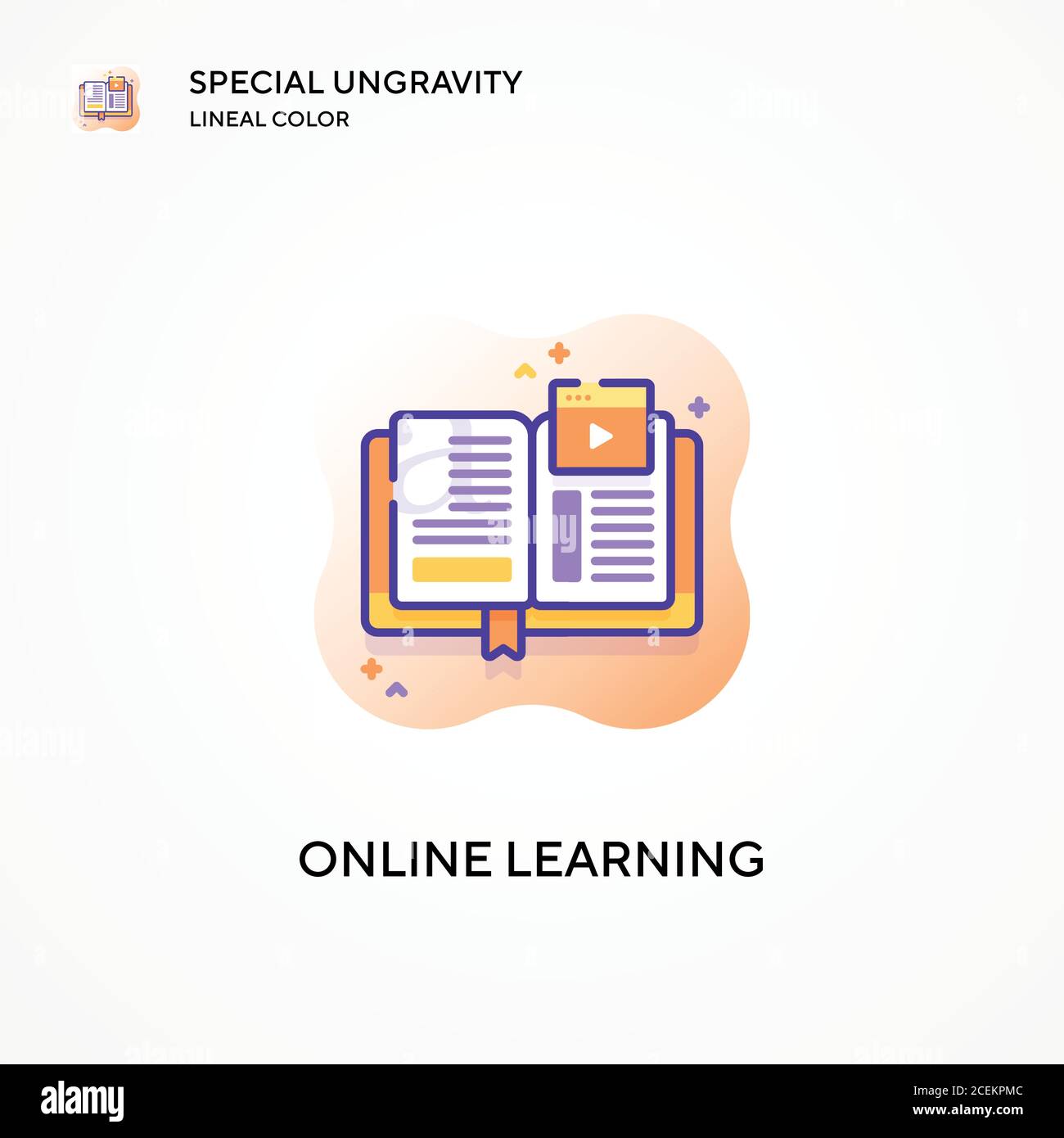 Online learning special ungravity lineal color icon. Modern vector ...