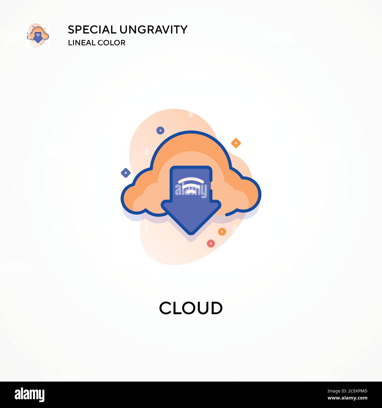 Cloud special ungravity lineal color icon. Modern vector illustration ...