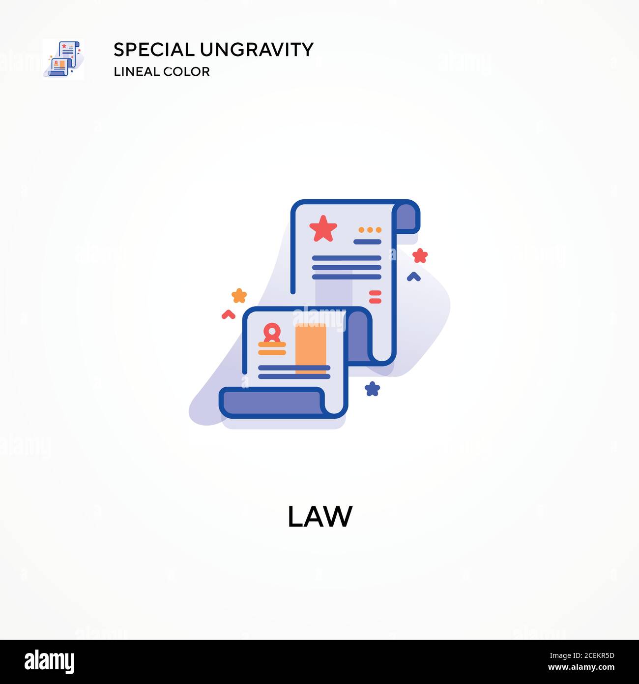 Law special ungravity lineal color icon. Modern vector illustration ...
