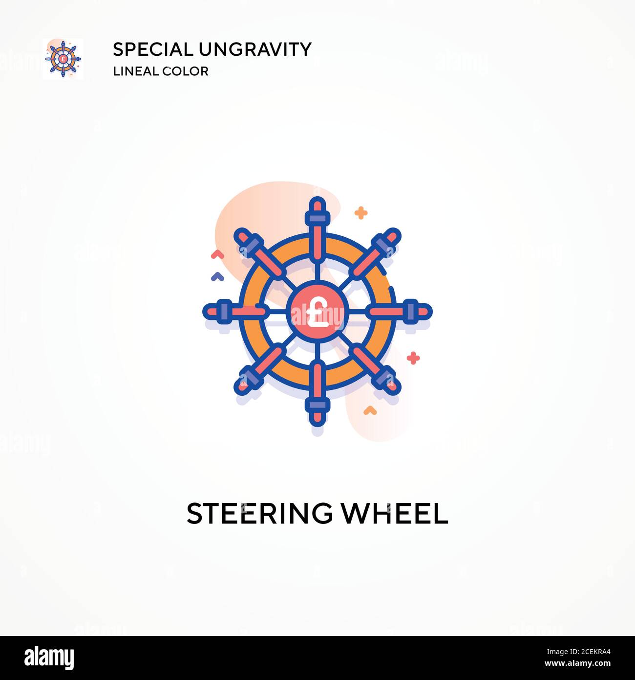 Steering wheel special ungravity lineal color icon. Modern vector ...