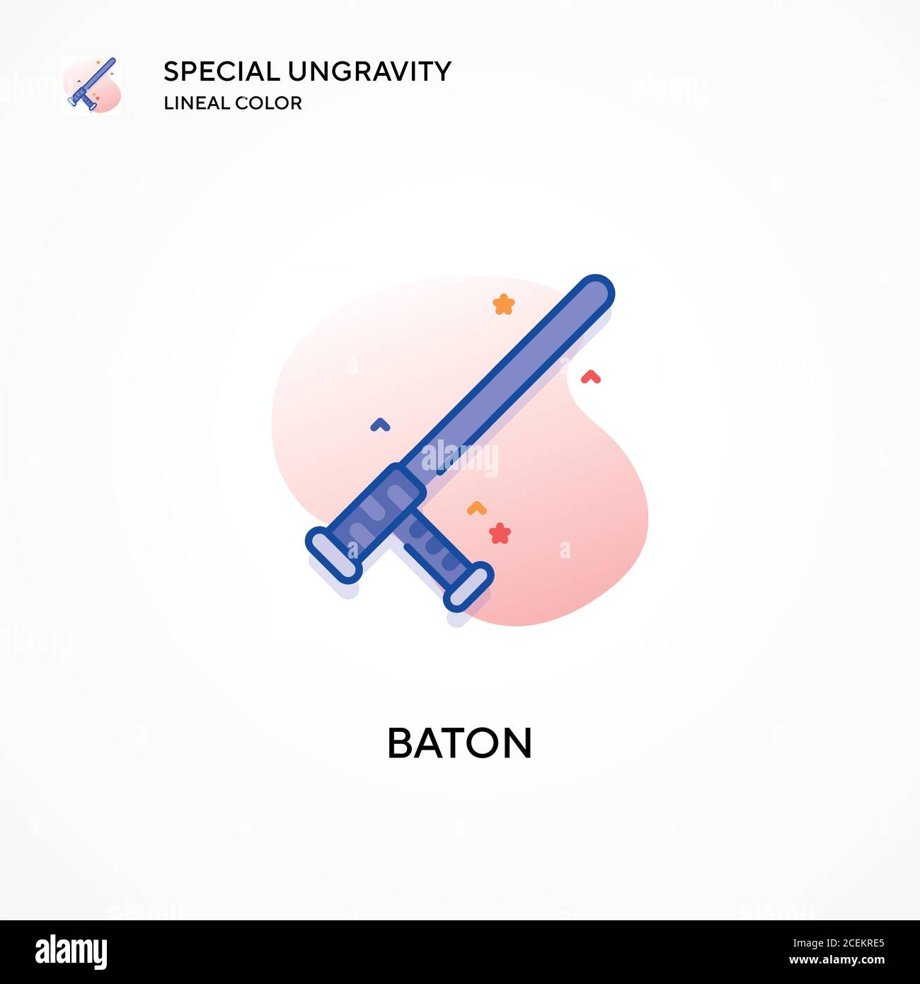 Baton special ungravity lineal color icon. Modern vector illustration concepts. Easy to edit and customize. Stock Vector