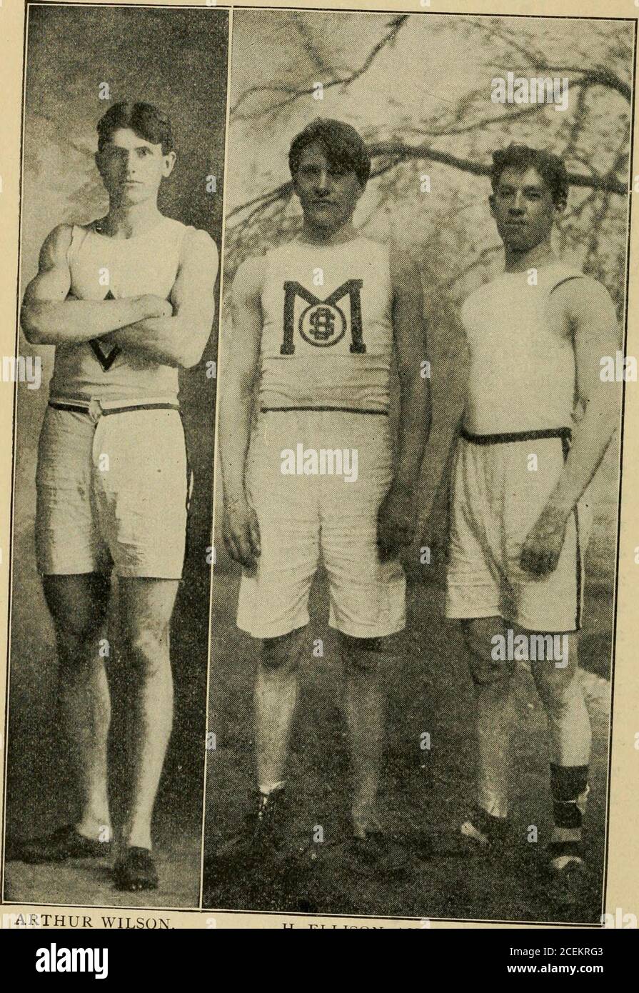 . Spalding's official athletic almanac. ll, second; Rogers, Cornell, third.1-2 mile Iun—2m. 1 l-2s., Adsit, Princeton, won; Overman, Cornell, second; Schutt, Cornell, third.Putting shot—44ft. 5 l-2in., Dewitt, Princeton, won; Porter, Cornell, 43ft. 4 l-2in., second; Moxley, Cornell, 38ft. lOin., third.Pole vault—lOft. 9in., Carroll, Cornell, won; Horton, Princeton, and Moore, Princeton, tied for second and third at 10ft. 3in.High jump—Tooker, Princeton, Serviss, Cornell, and Porter, Cornell, tied for the three places at 5ft. 10 l-2in.Throwing hammer—164ft. 5in., Dewitt, Princeton, won; Moxley, Stock Photo