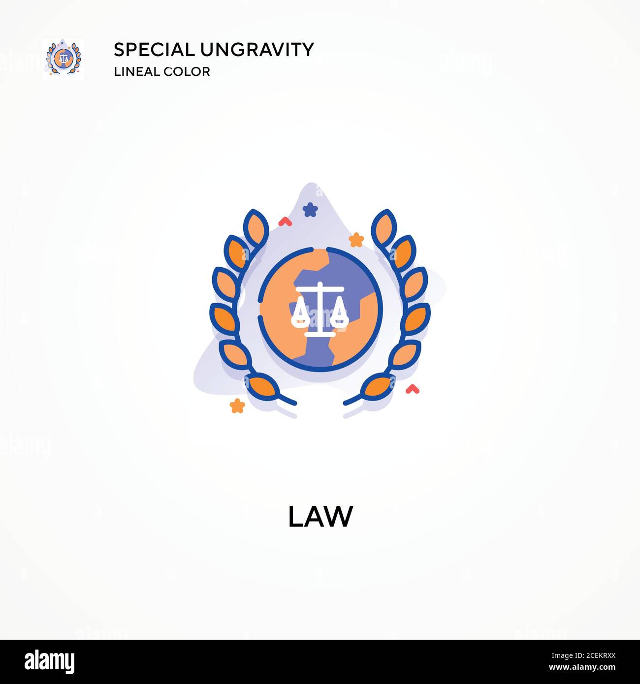 Law special ungravity lineal color icon. Modern vector illustration ...
