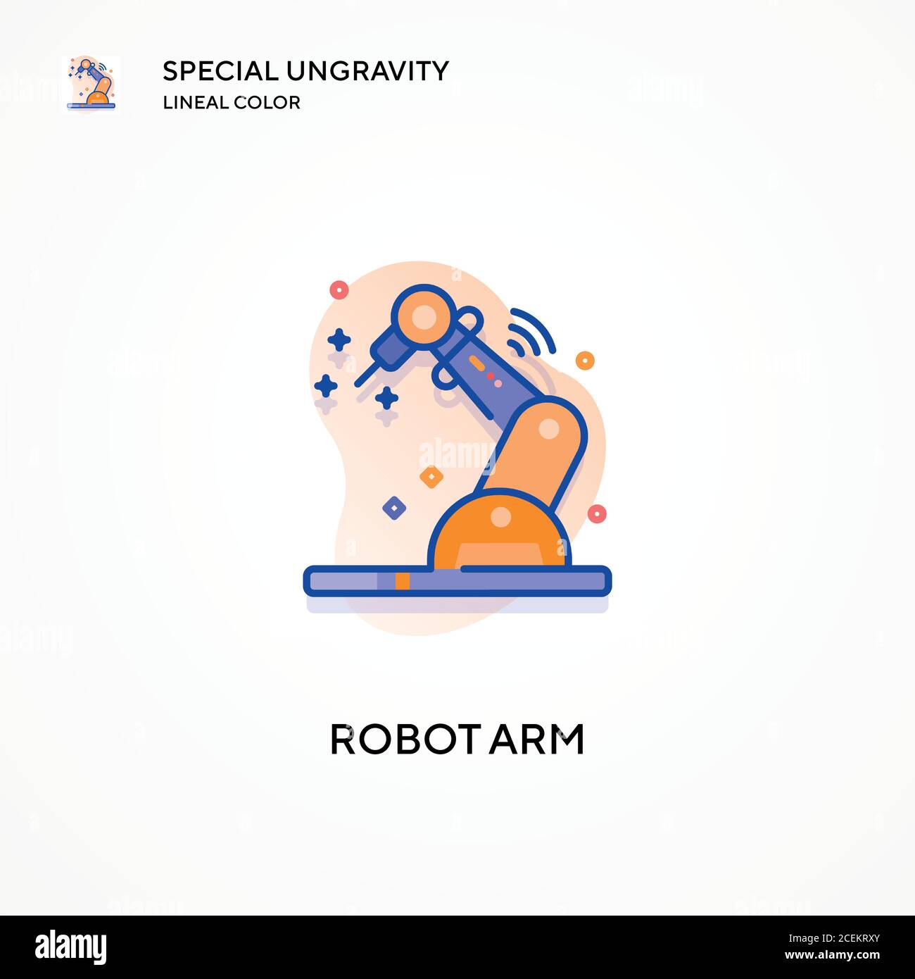 Robot arm special ungravity lineal color icon. Modern vector ...