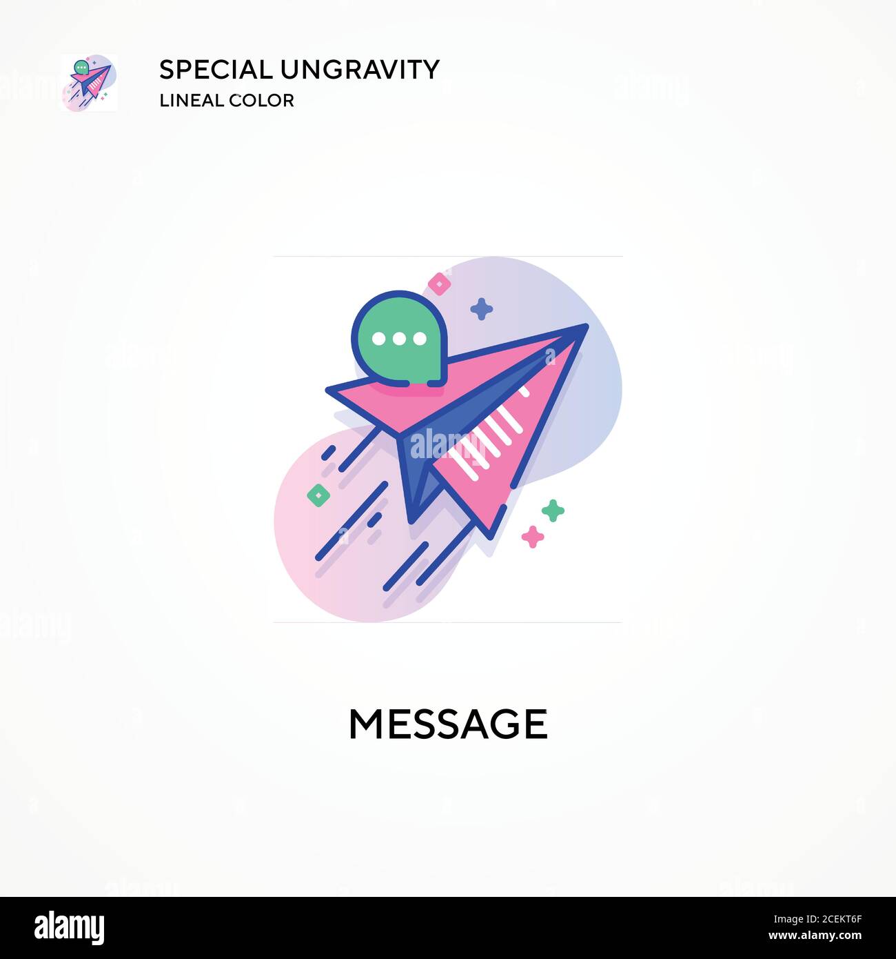 Message special ungravity lineal color icon. Modern vector illustration ...