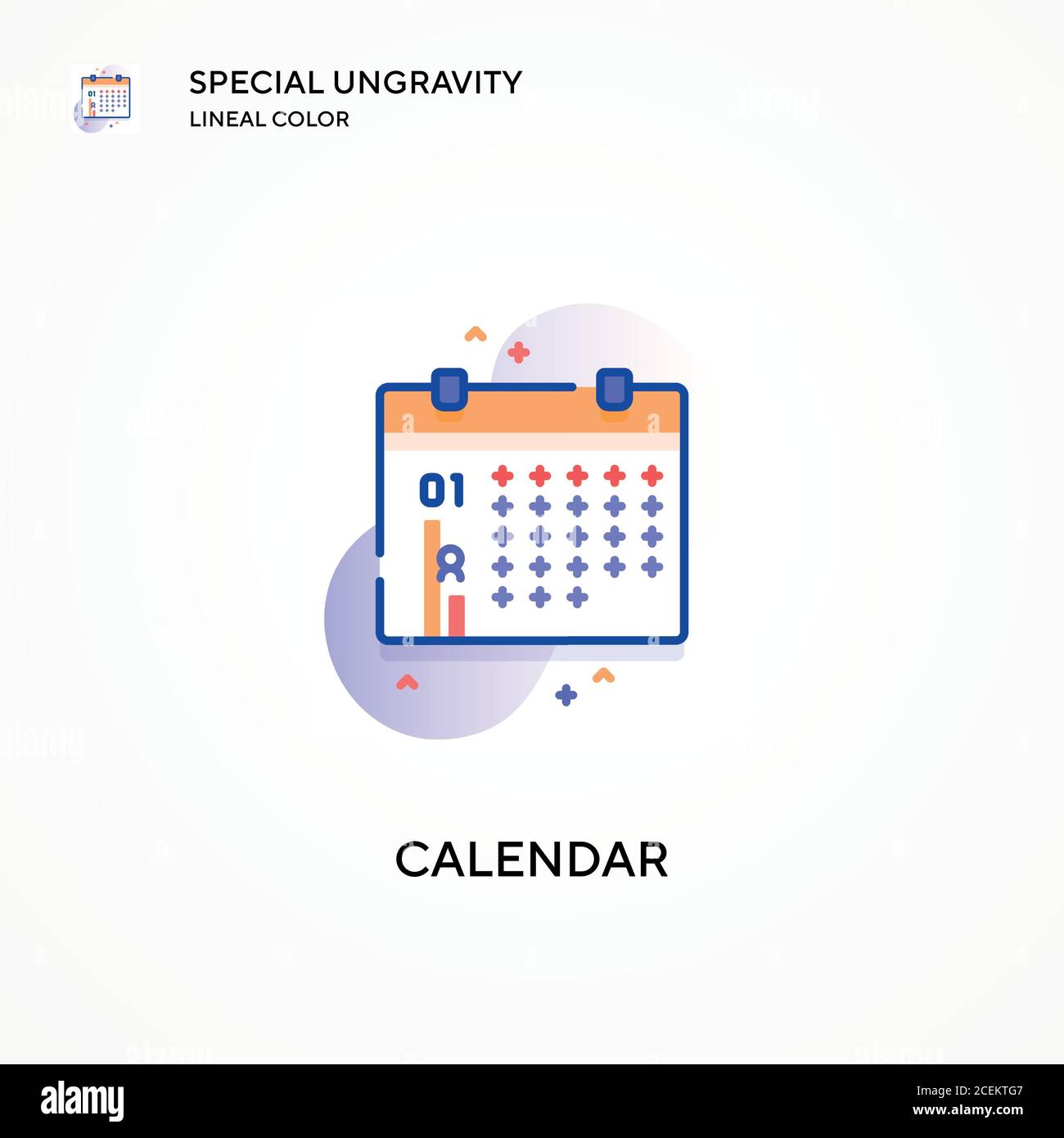 Calendar special ungravity lineal color icon. Modern vector ...