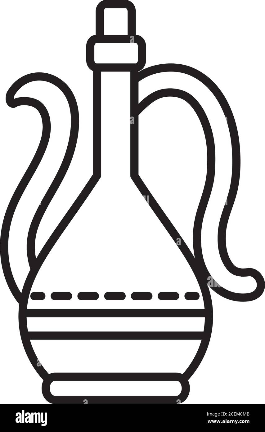 turkish tea pot icon over white background, line style, vector illustration Stock Vector