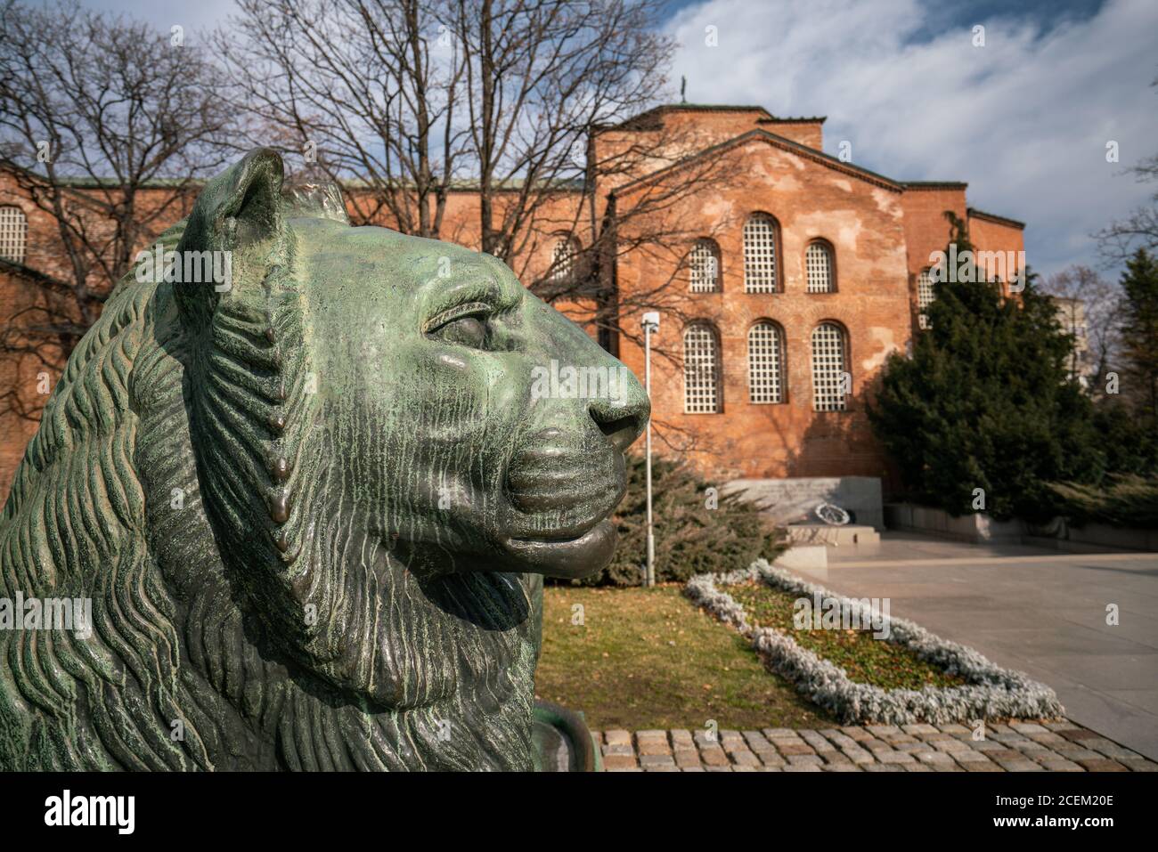 The Lion, Saint Sophia Church in Sofia city, capital of Bulgaria Stock Photo