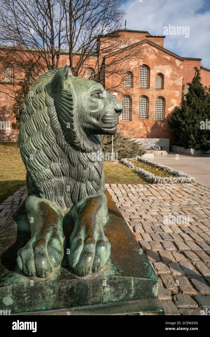 The Lion, Saint Sophia Church in Sofia city, capital of Bulgaria Stock Photo