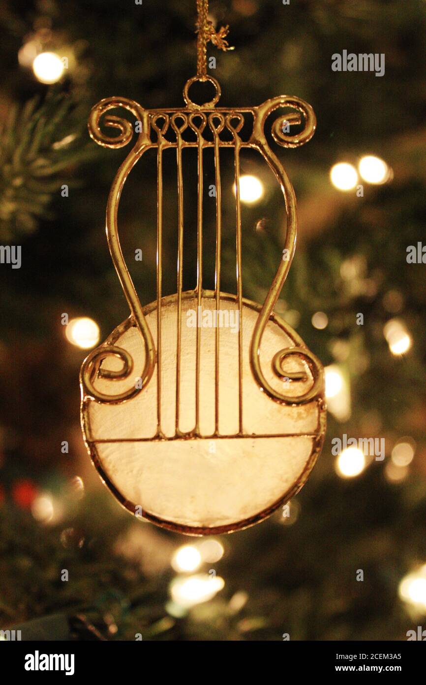 Musical instrument christmas tree ornaments hires stock photography