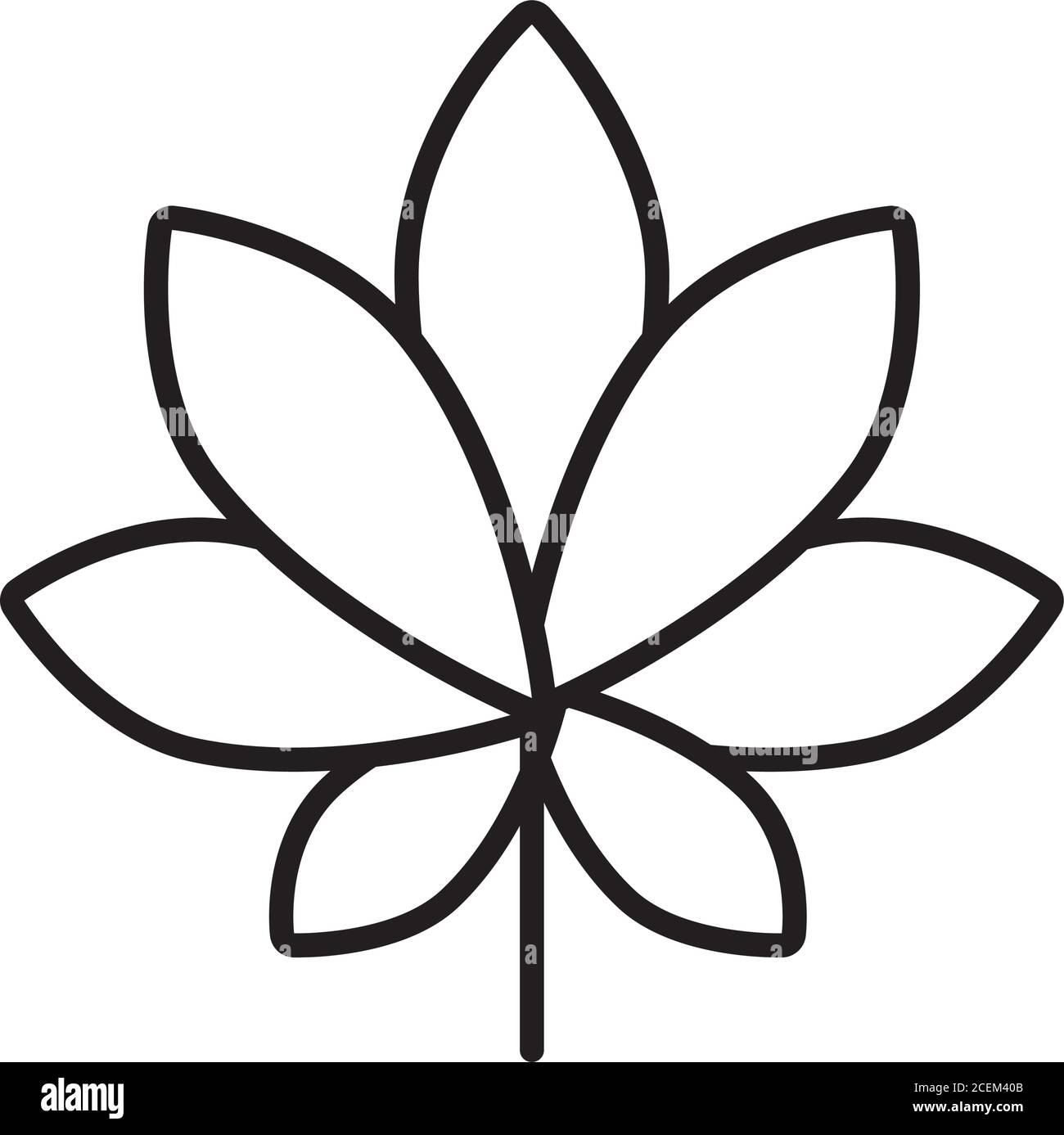 maple leaf icon over white background, line style, vector illustration ...