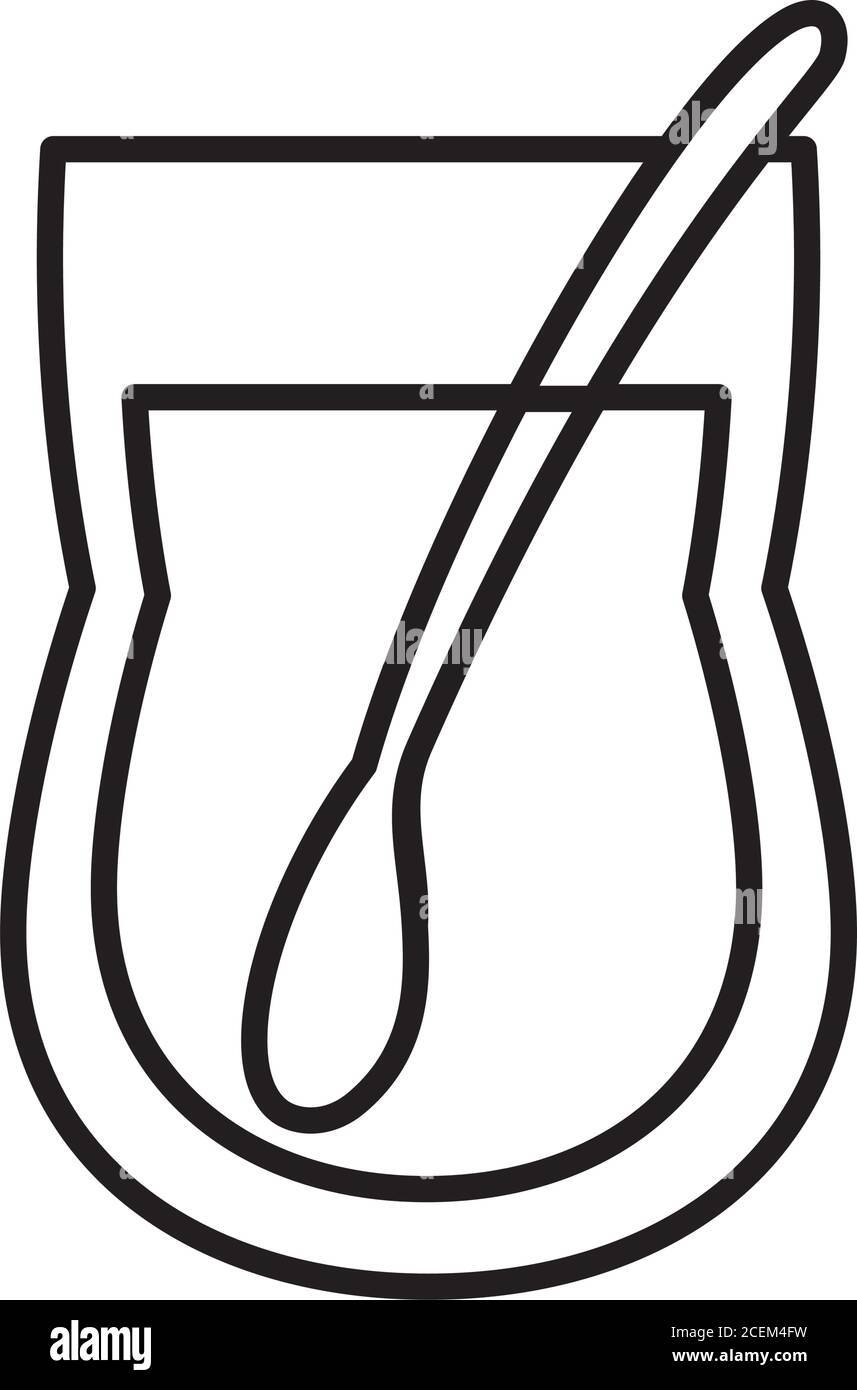 tea glass icon over white background, line style, vector illustration Stock Vector Image & Art