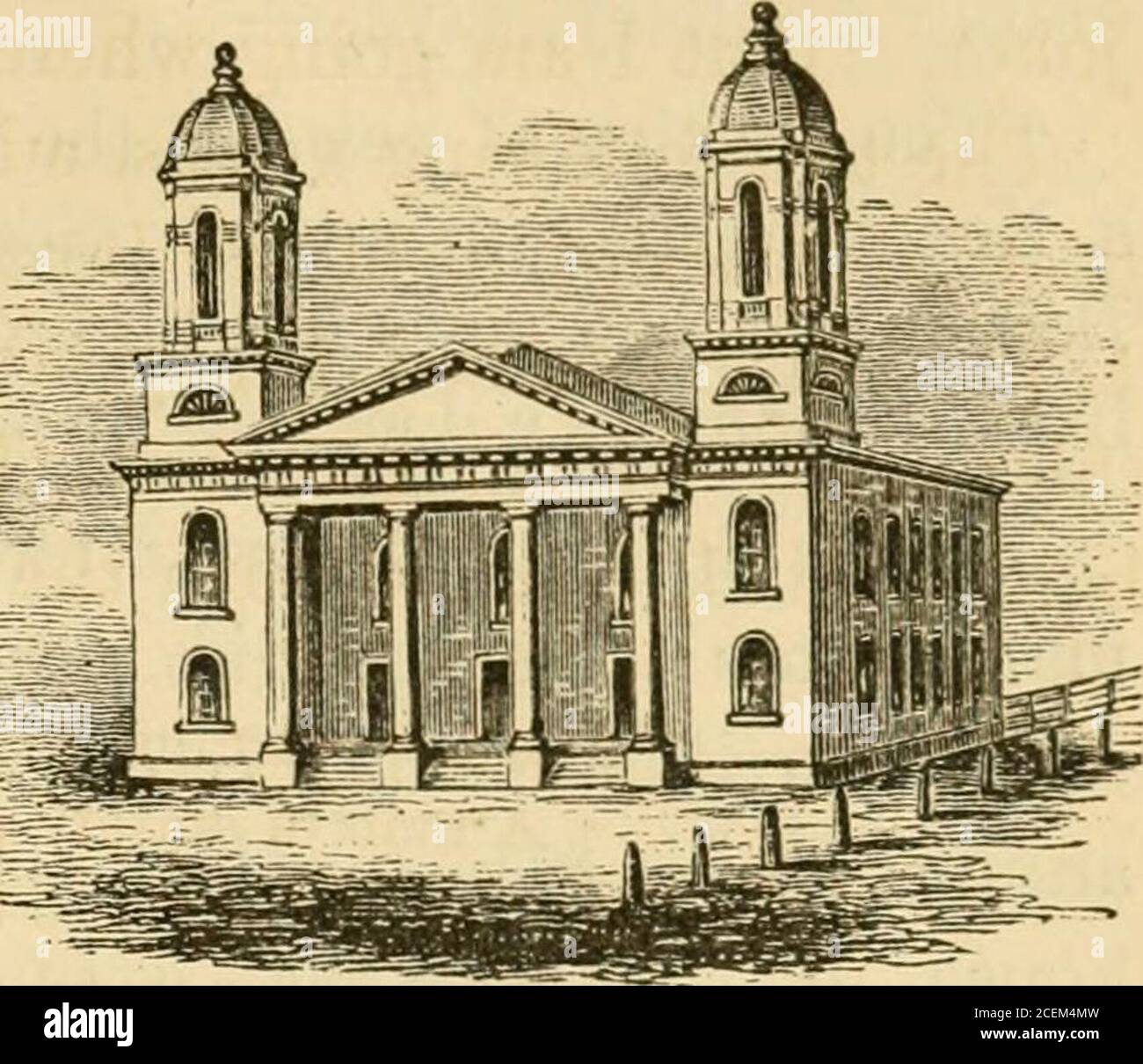 . Old landmarks and historic personages of Boston. This bell began the joyful peal at one oclock on themorning of the 19th of May, 1766, as nearest to Liberty Tree,and was answered by Christ Church from the other extremityof the town, announcing the Stamp Act Repeal. The steepleswere hung with flags, and Liberty Tree decorated with banners. The church was destroyed by the great fire of 1787, but thesociety, nothing daunted, reared another wooden edifice in the LIBERTY TREE AND THE NEIGHBORHOOD. 415 year following, of wliicli we present an engraving. It waserected upon the same spot as the form Stock Photo