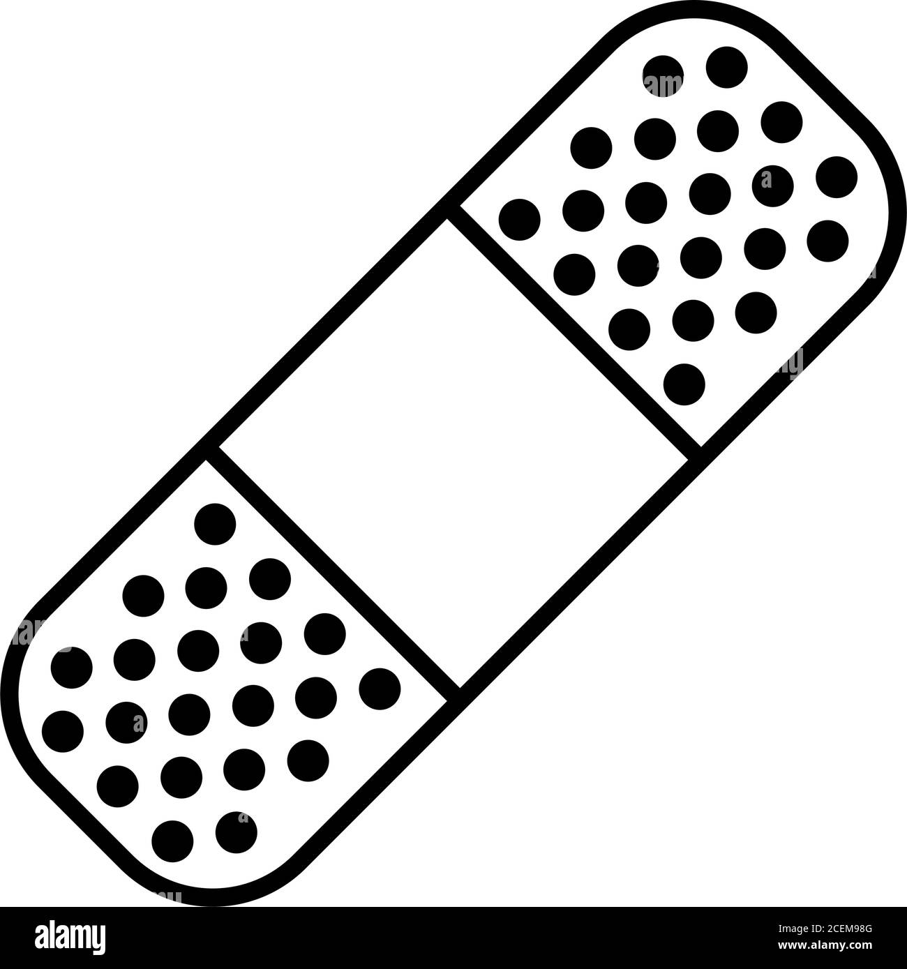 band aid icon over white background, line style, vector illustration