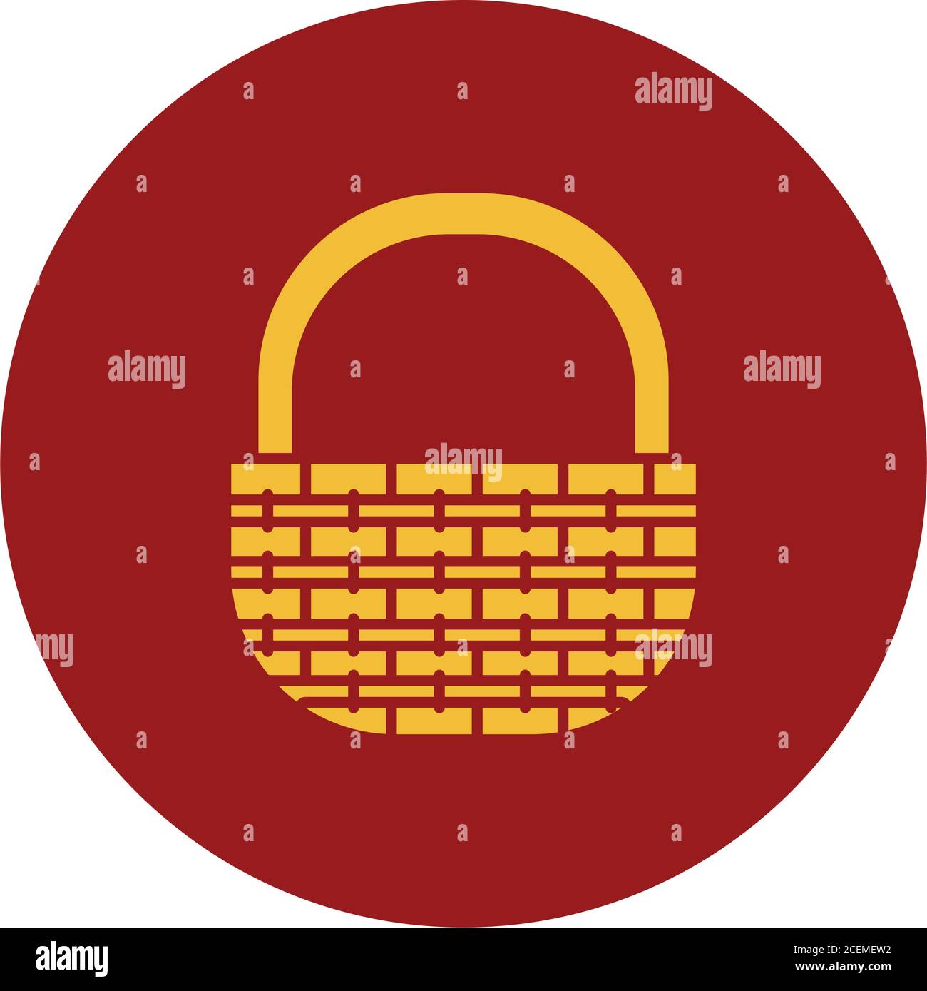 picnic basket icon over white background, block style, vector ...