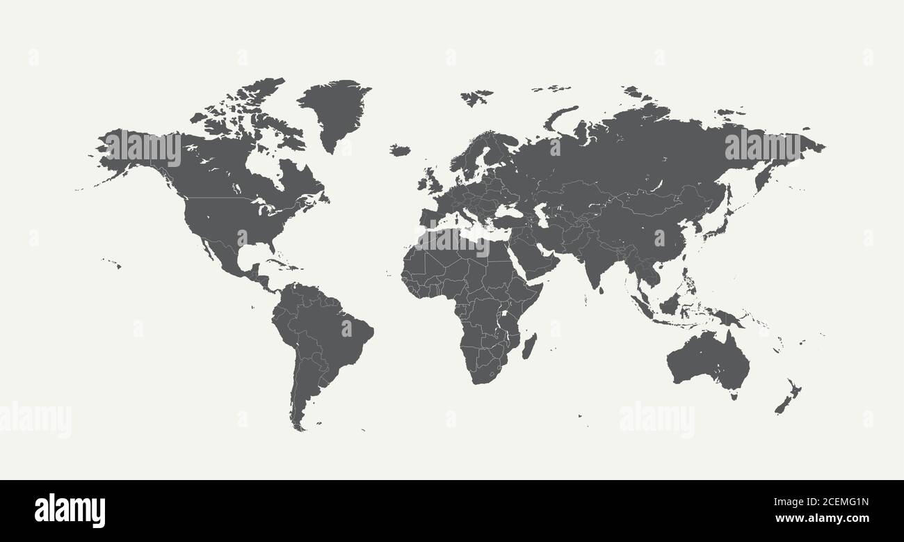 world map. detailed world countries map vector for infographic background. Stock Vector