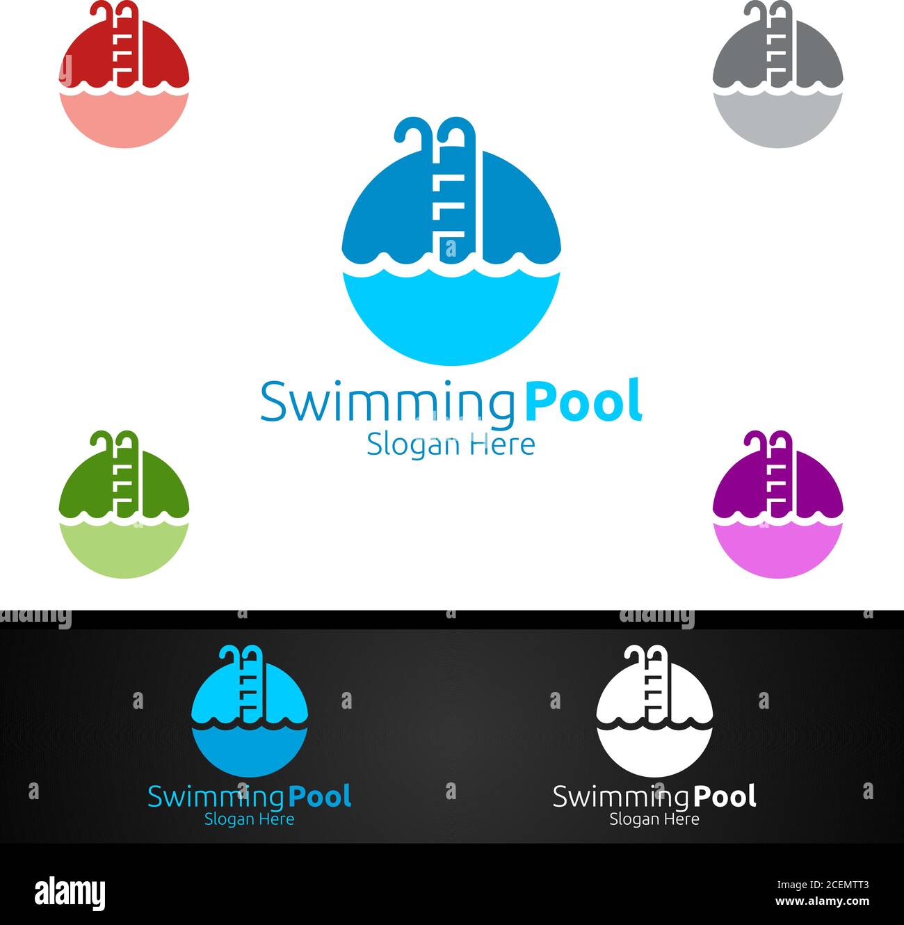 Swimming Pool Service Logo with Cleaning Pool and Maintenance Concept ...