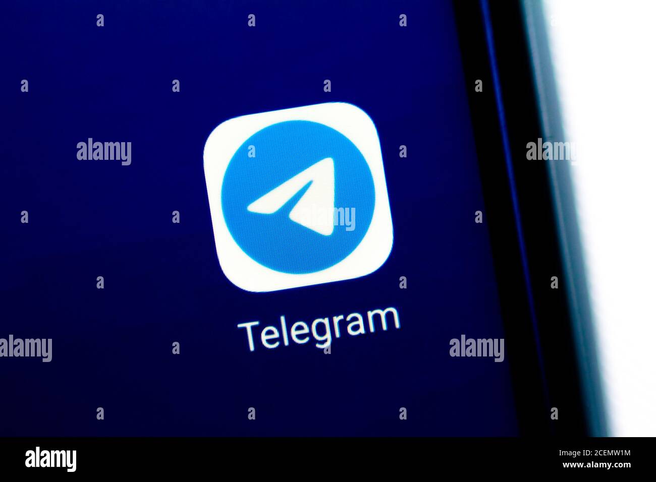 In this photo illustration an icon of Telegram app displayed on a ...
