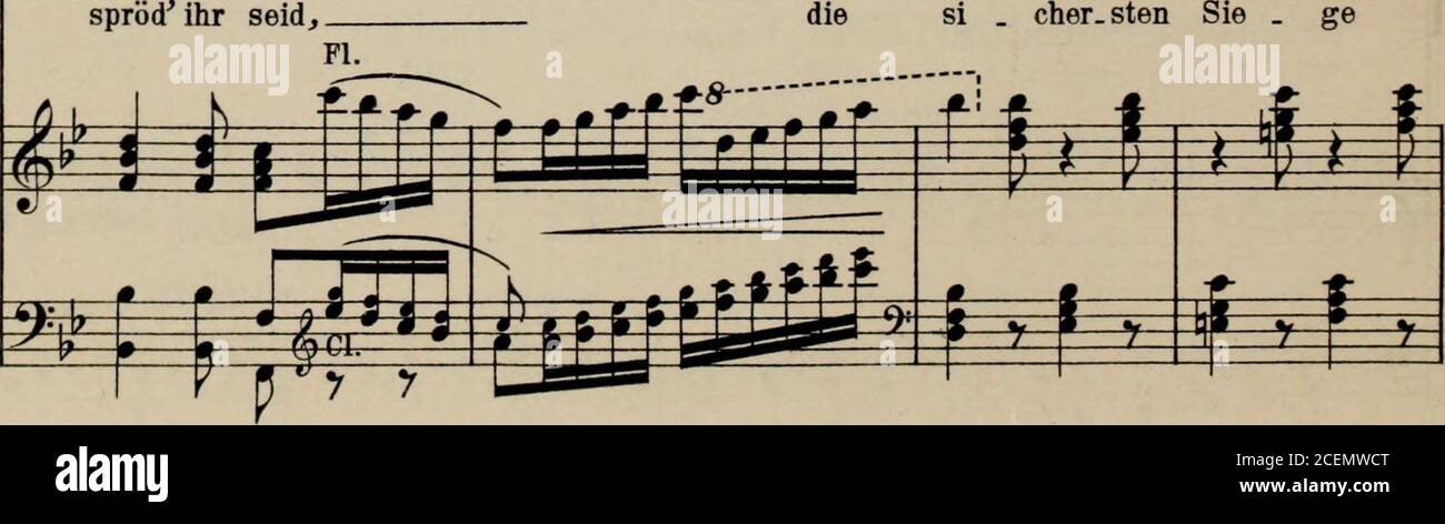 . Faust's Verdammung : dramatische Legende in 4 Abtheilungen. ^i *=* 2 ¥=» Str.Hbl. ü f ^31 EEE ? 7 * I ^5 S? sprödihr seid. P 1=1 f t die si . cher.sten Sie . ge fc «=■ Ü^S *EE=5 • # fe sprödihr seid, die si   cher.sten Sie . ge S ^J iT £ sprödihr seid, r r Ht r. •26700 - ■M53*?£^X&i*»*£ ■ 139 i Sä ^ pp^p fe^Z win.ken hier unserem MuthL Wenn schwer auch das E=EEE£E=5 a) 1 f d I J -f t^J N^ jo cresc. Sesee^s #^ J^^ I^E££ i *£E = »* £ / 4L r rF^ £t 26700 V.*. #**Lft«*o?**V* * :/ÄVi r:-J*i; 140 STUDENTENLIED. efcfe Listesso tempo. m 1 *■ /: Jam nox steLla.ta, nox steLla.ta ve. la.mi.na pan.dit Stock Photo