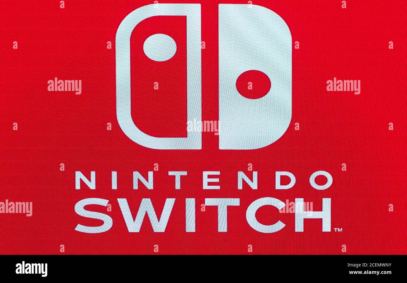 Hong Kong, China. 01st Sep, 2020. Japanese multinational video gaming brand  created and owned by Nintendo, Nintendo Switch logo seen on a screen in  Hong Kong. Credit: SOPA Images Limited/Alamy Live News