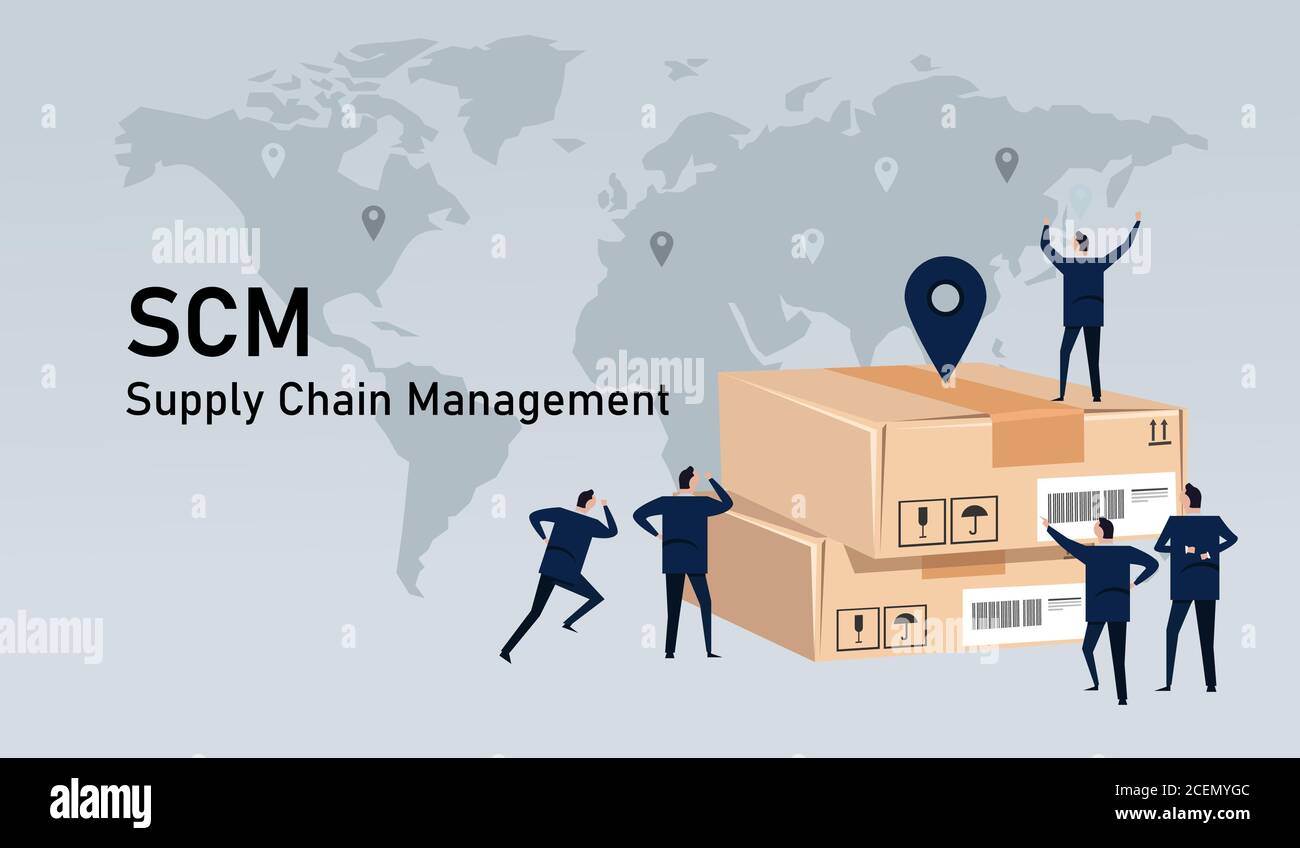 SCM Supply chain management delivery inventory logistic world wide ...