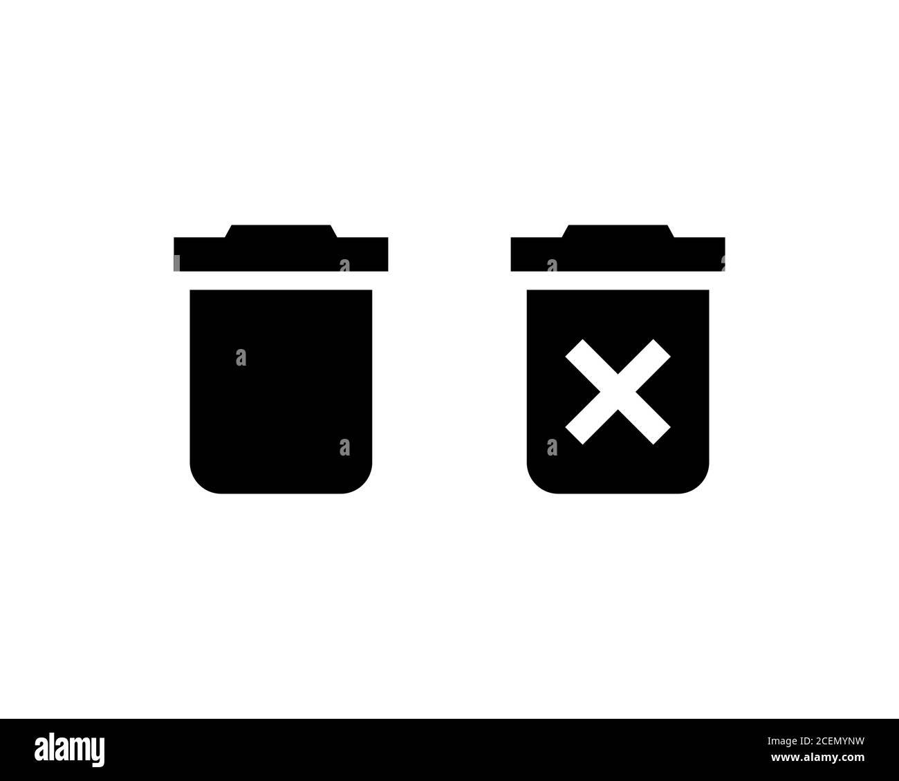 Trash can icon. Delete button. Rubbish basket. Vector on isolated white
