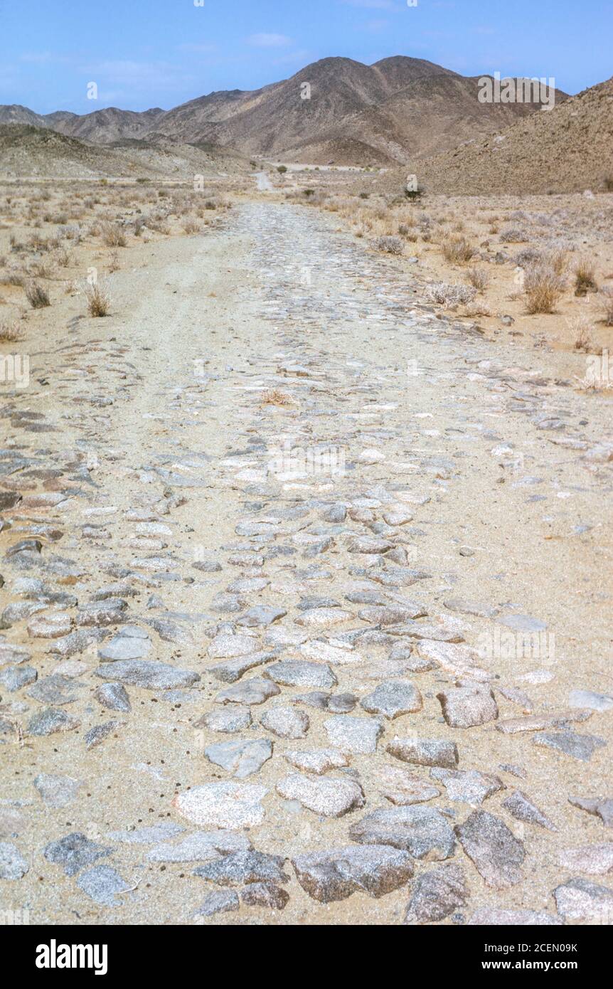Usfan, Hejaz, Saudi Arabia.  Remnants of Ottoman Turkish Pre-World-War-I Roadway between Jidda and Usfan, en route to Mecca.  Photographed January 1974. Stock Photo