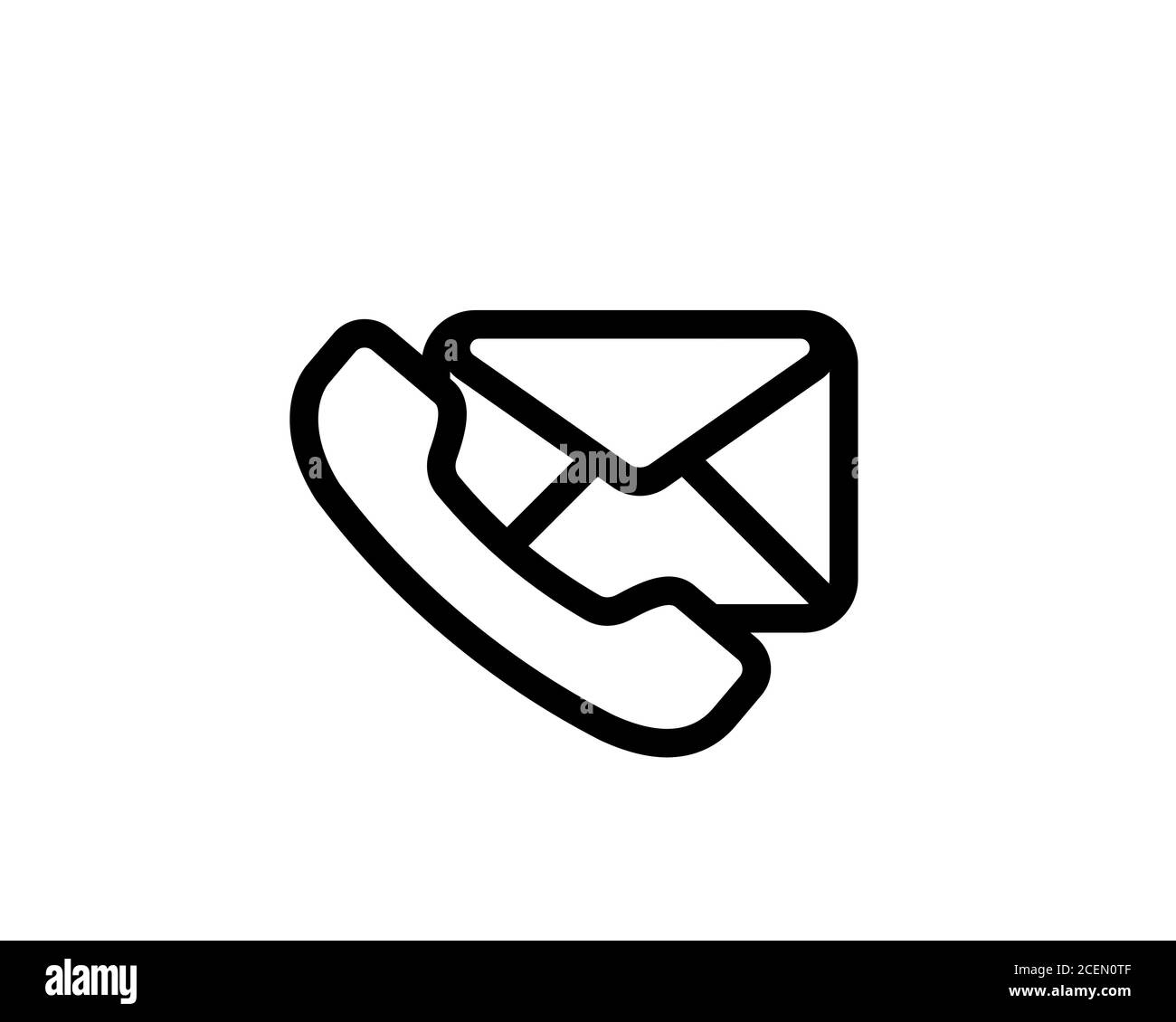 Envelope with phone. Email, Message line icon. Communication. Vector on isolated white background. EPS 10 Stock Vector