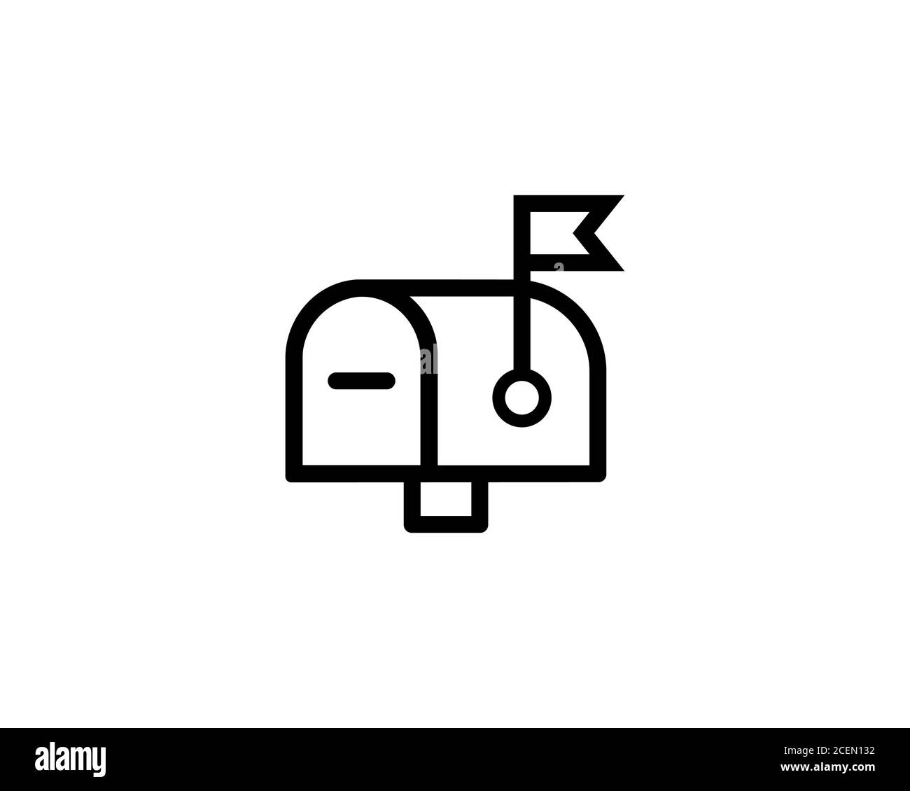 Mailbox line icon. Vector on isolated white background. EPS 10 Stock Vector