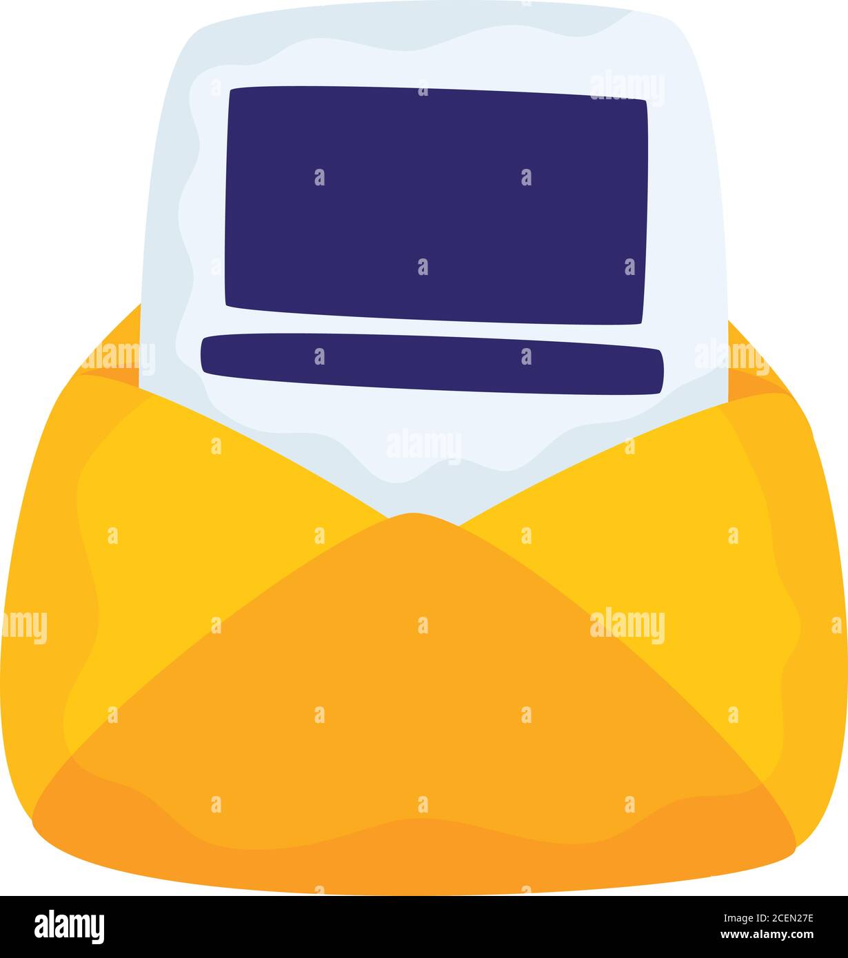 Envelope mail message with document file Vector illustration Stock ...
