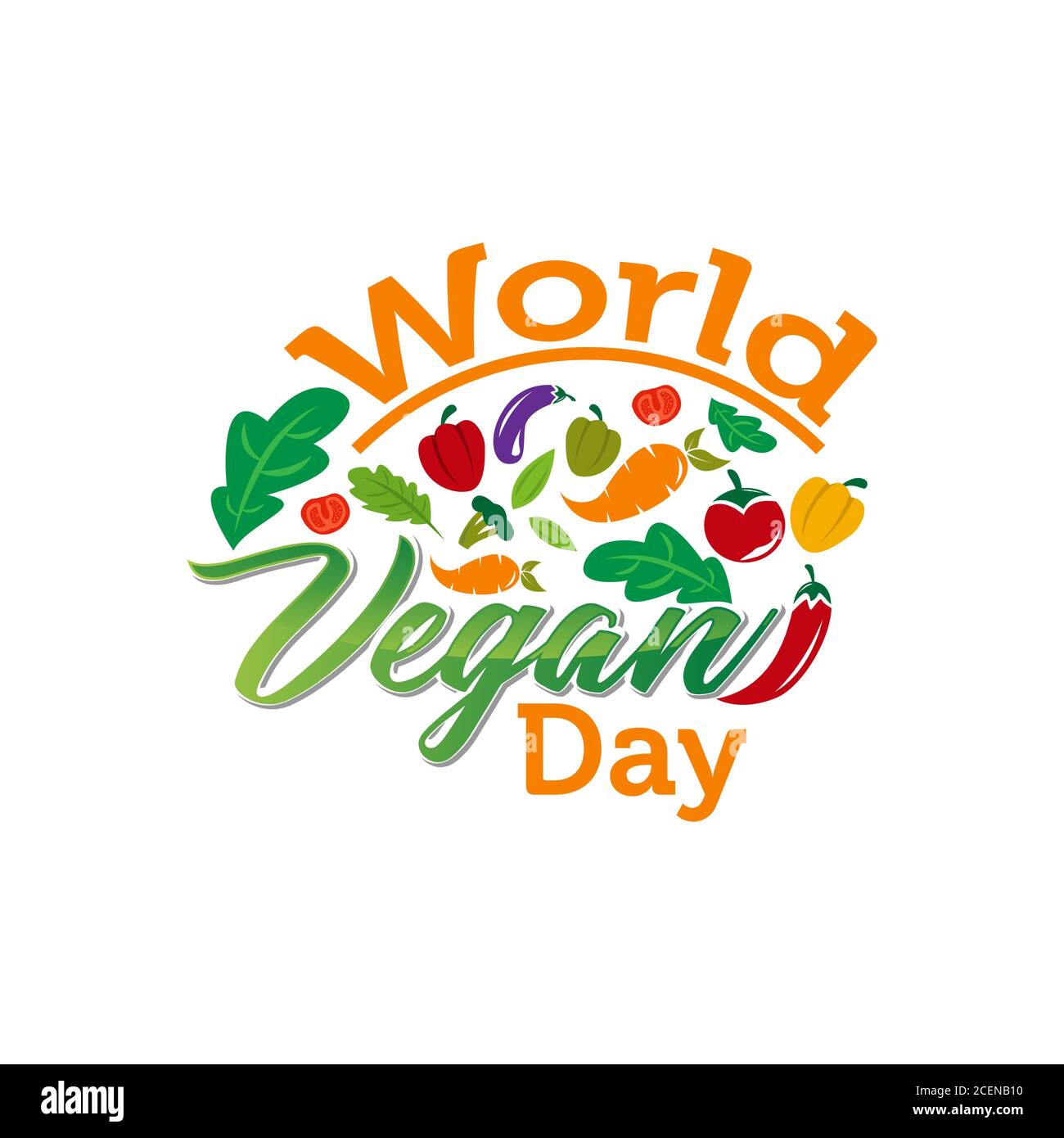 World vegan day vector illustration. Suitable for greeting card, poster and banner Stock Vector
