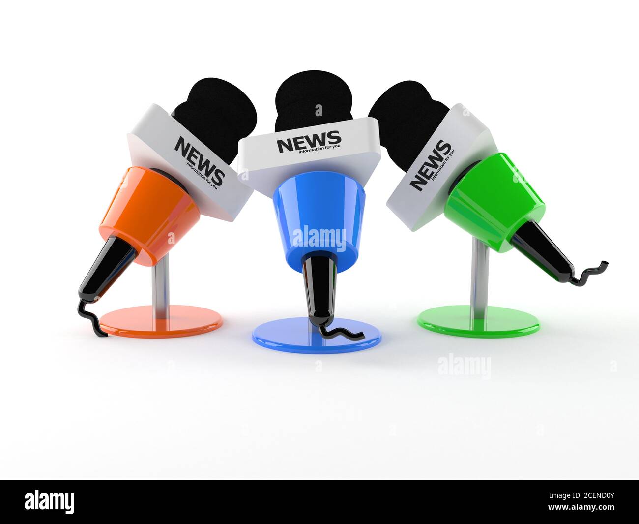 Interview microphones isolated on white background Stock Photo - Alamy